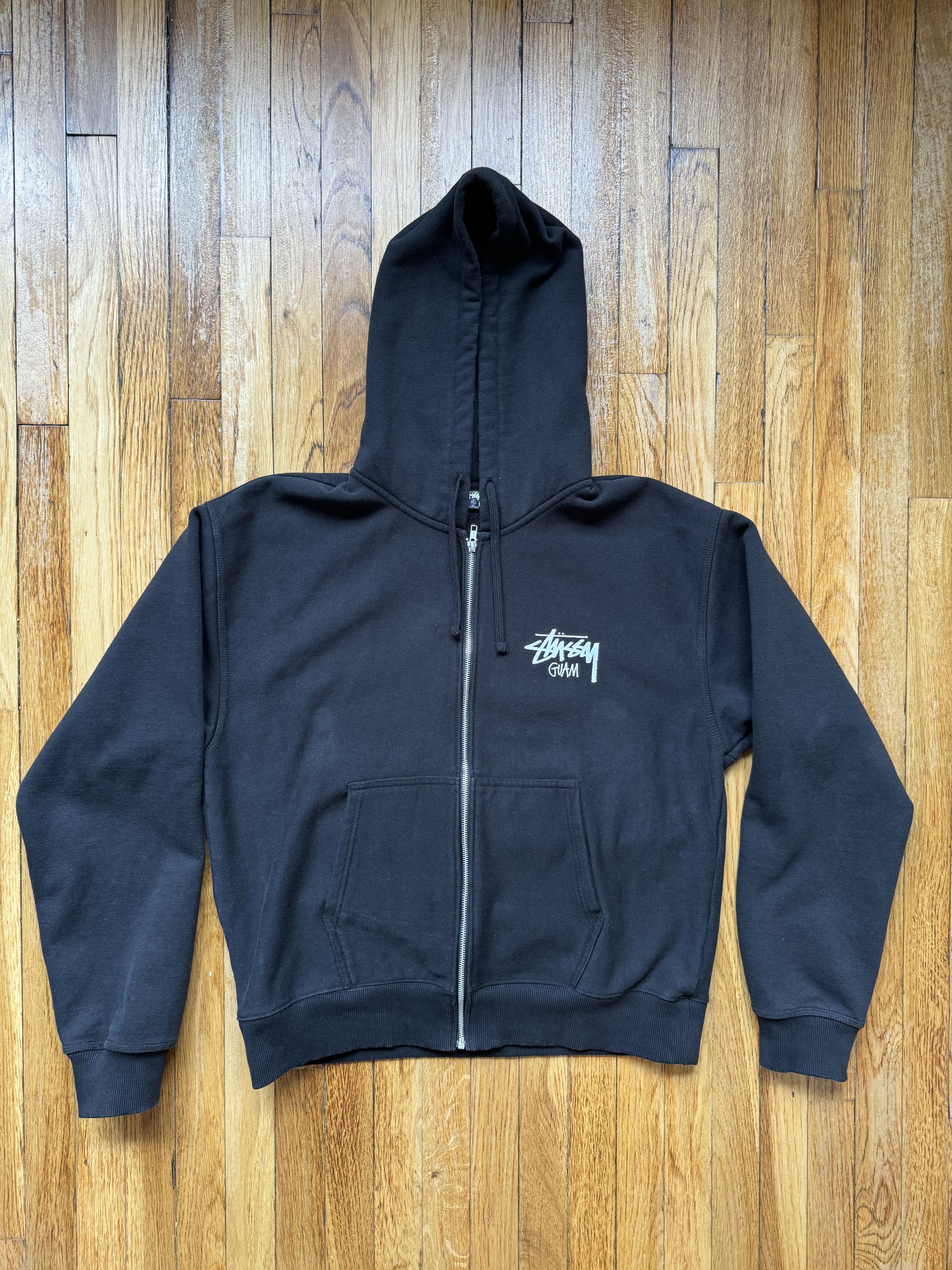 image of Stussy Guam Zipup Hoodie in Black, Men's (Size XL)