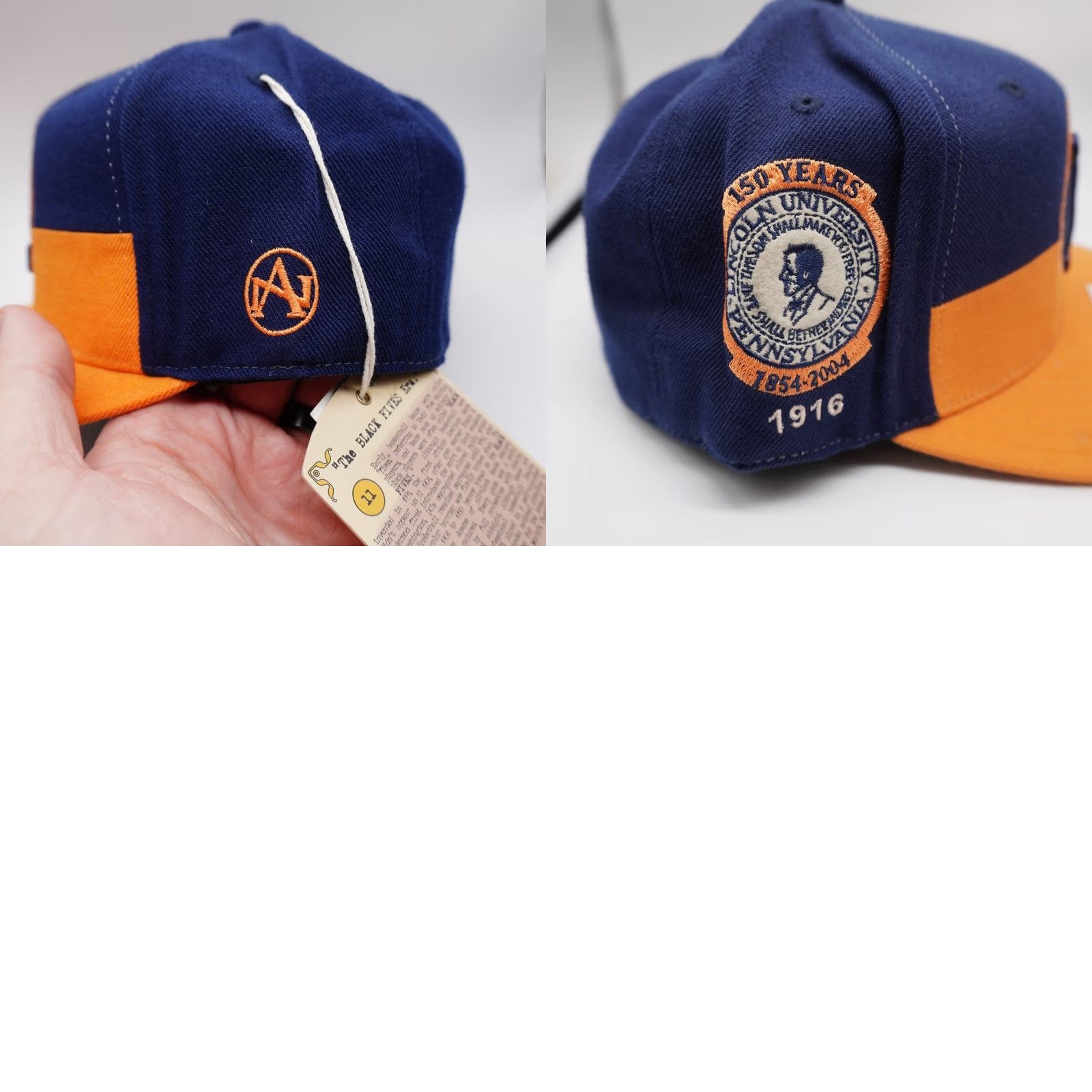 American Needle American Needle Lincoln University Black Fives Mens Fitted Hat Navy Orange 7 3/4 Size ONE SIZE - 8 Thumbnail