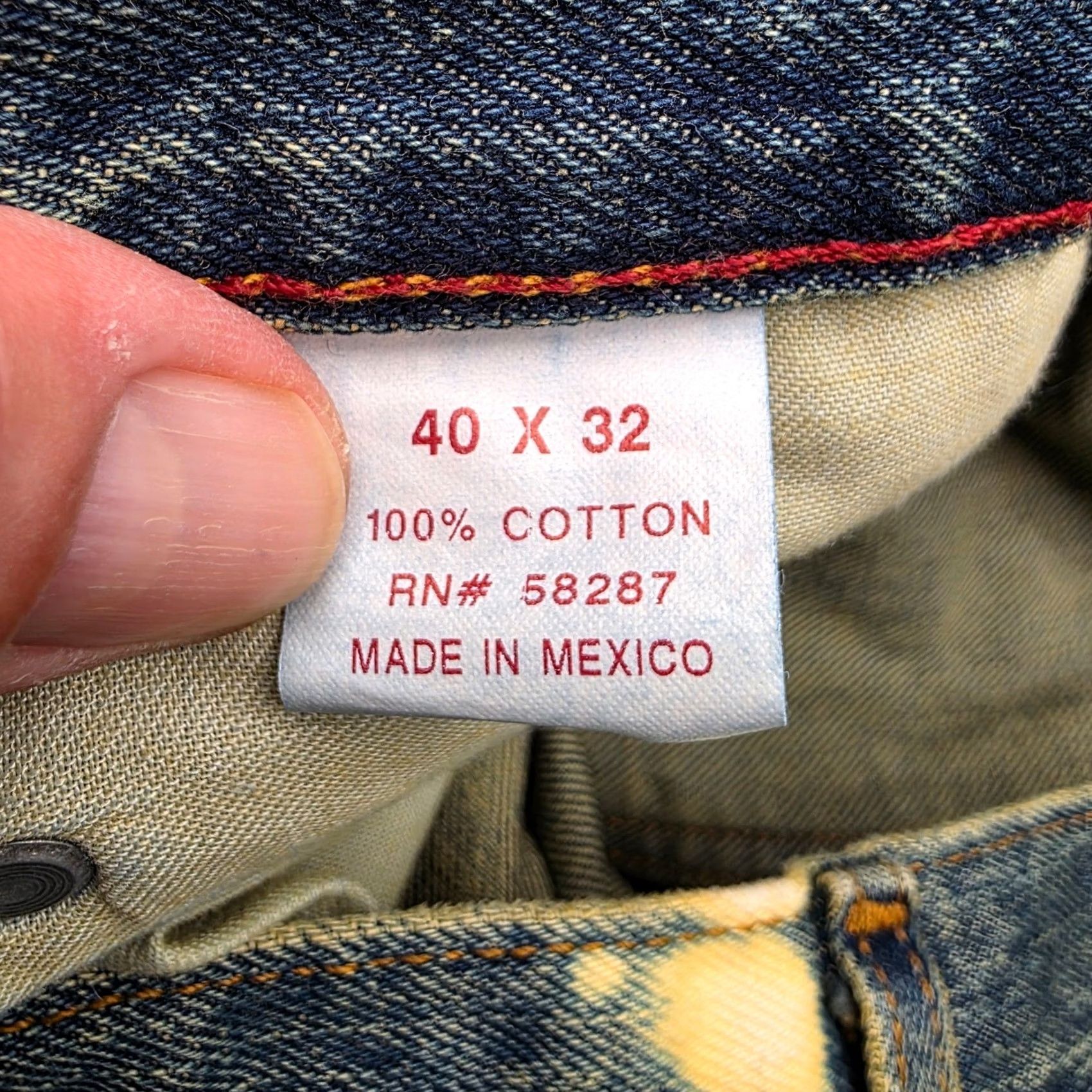 Vintage Arizona Jean Co Jeans Loose Straight 40x32 Blue 100% Cotton Denim Men Size US 40 / EU 56 - 6 Thumbnail