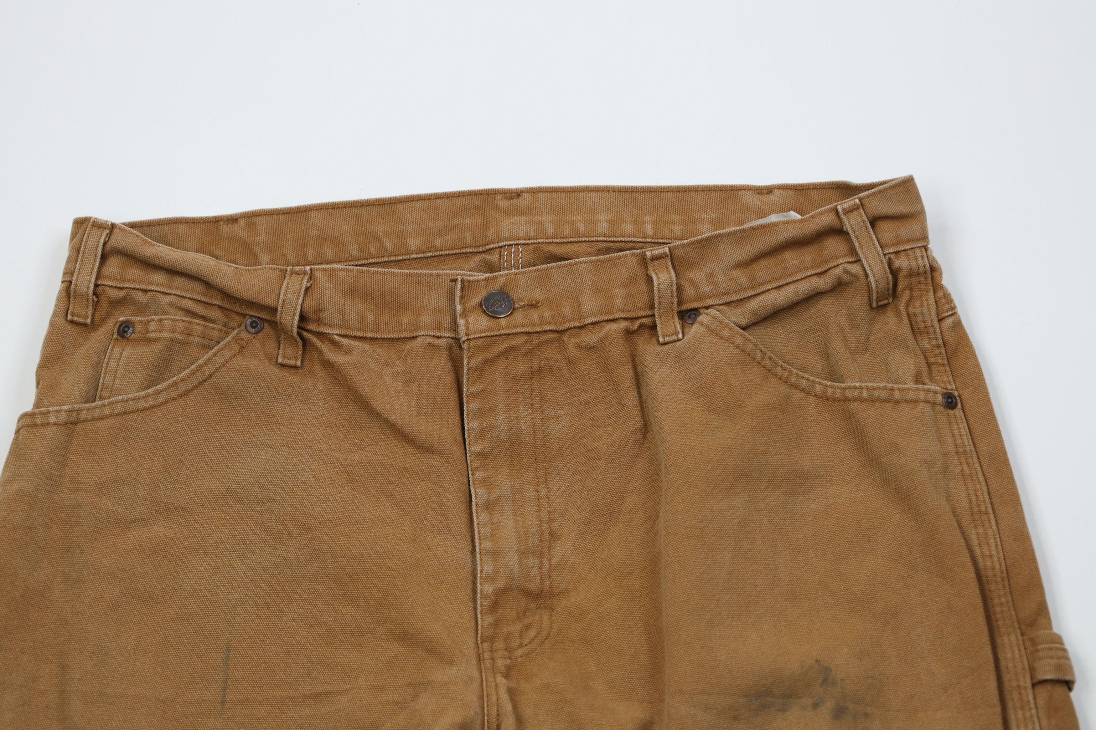 Dickies Vintage Y2K Dickies Canvas Wide Leg Dungaree Pants Brown Size US 36 / EU 52 - 2 Thumbnail