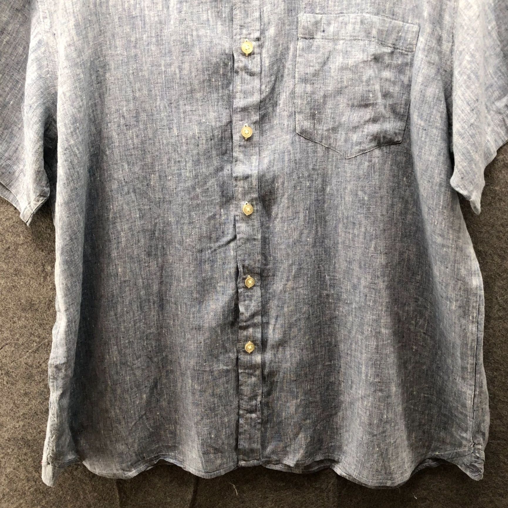 Orvis Orvis 100% Linen Shirt Mens XXL Blue Short Sleeve Button Up Classic Fit Size US XXL / EU 58 / 5 - 4 Thumbnail