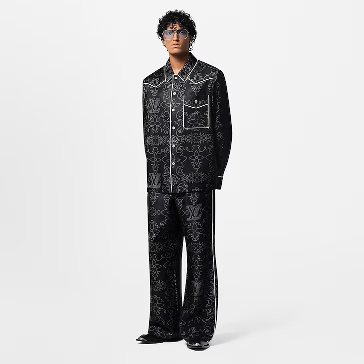 Louis Vuitton Printed Long-Sleeved Silk Pyjama Overshirt Size US XL / EU 56 / 4 - 3 Thumbnail