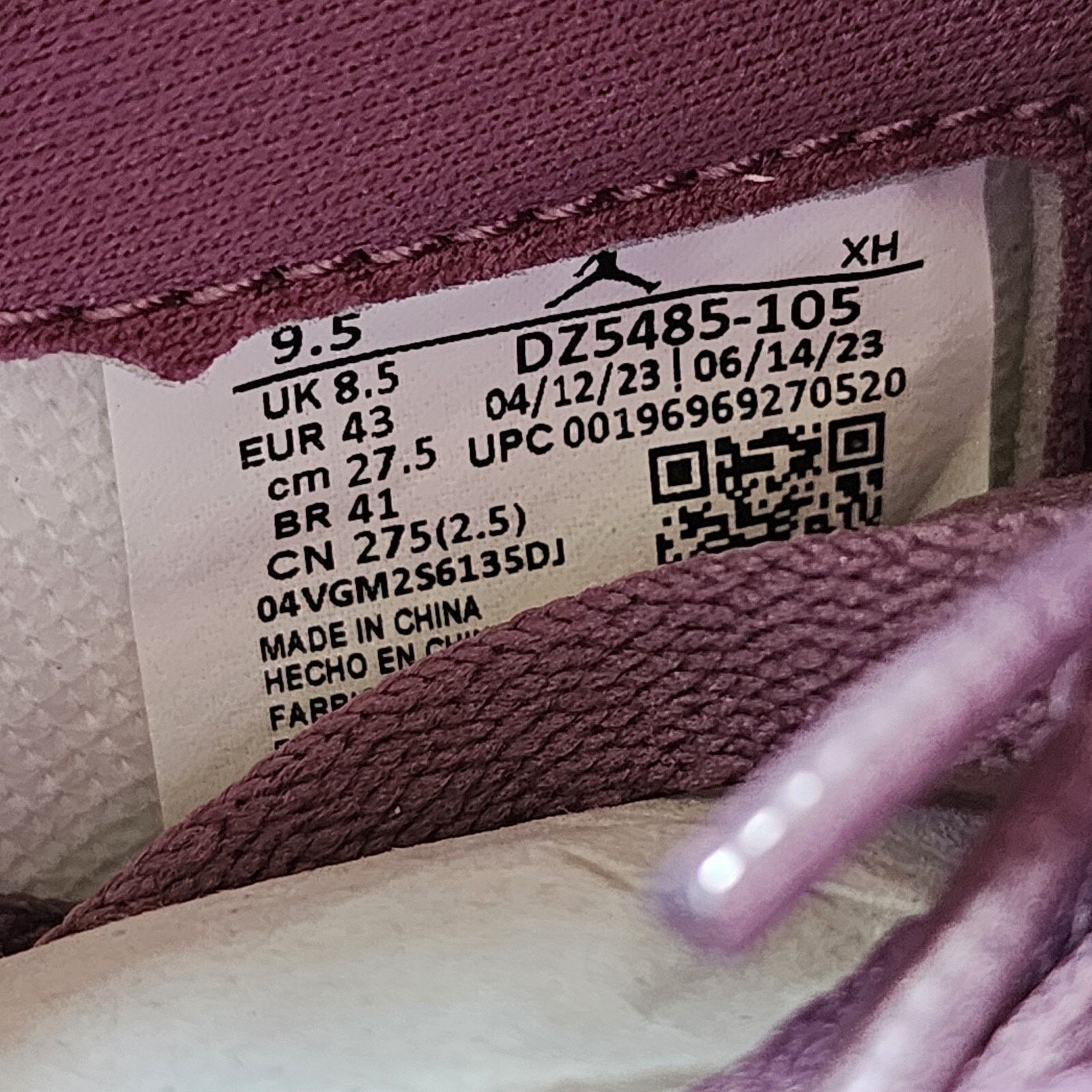 Jordan Brand Air Jordan 1 Retro OG High Mauve Brand New Sz 9.5 Size US 9.5 / EU 42-43 - 8 Thumbnail