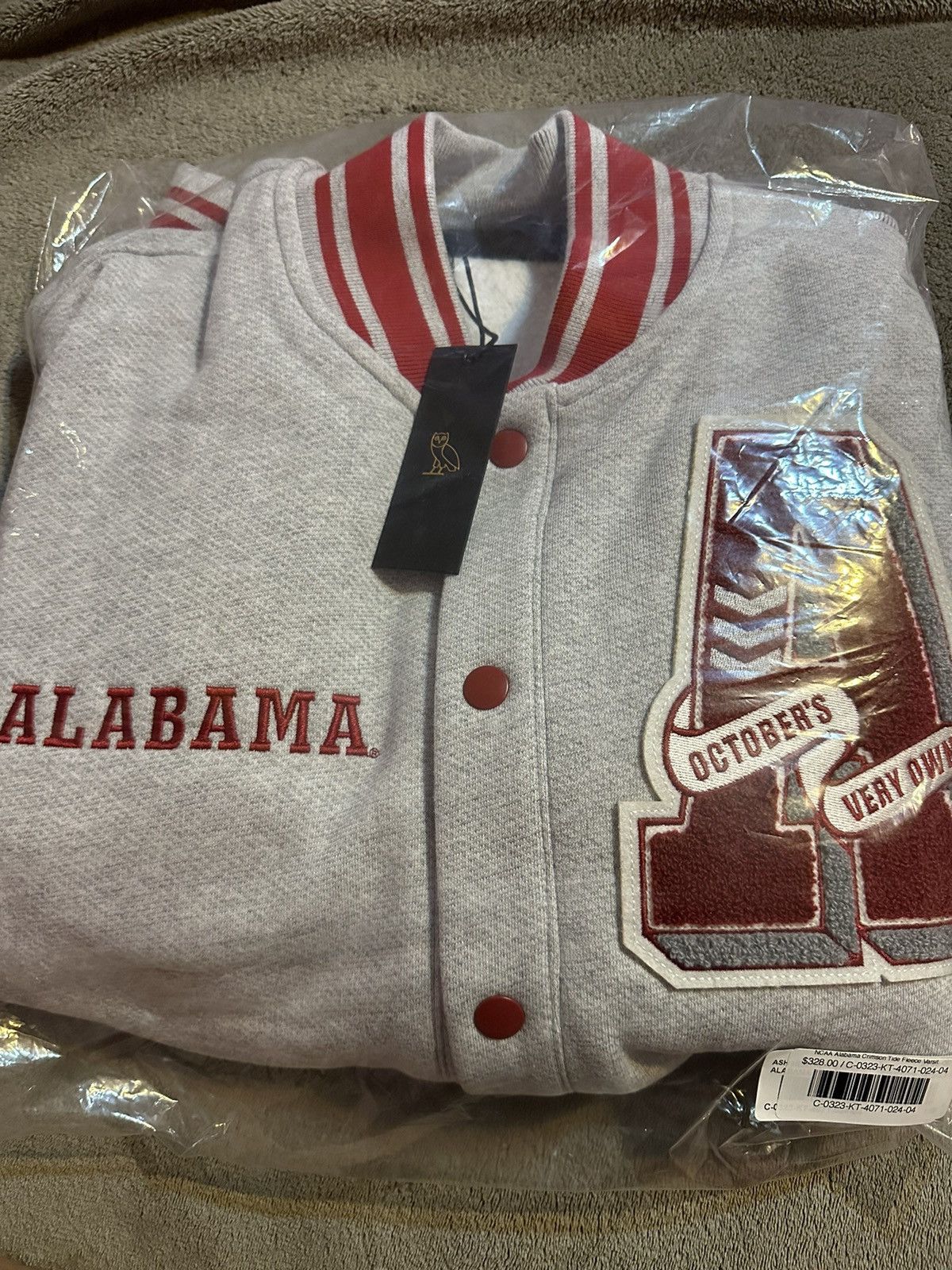 NCAA × October's Very Own OVO x NCAA ALABAMA CRIMSON TIDE VARSITY JACKET BRAND NEW Size US L / EU 52-54 / 3 - 7 Thumbnail