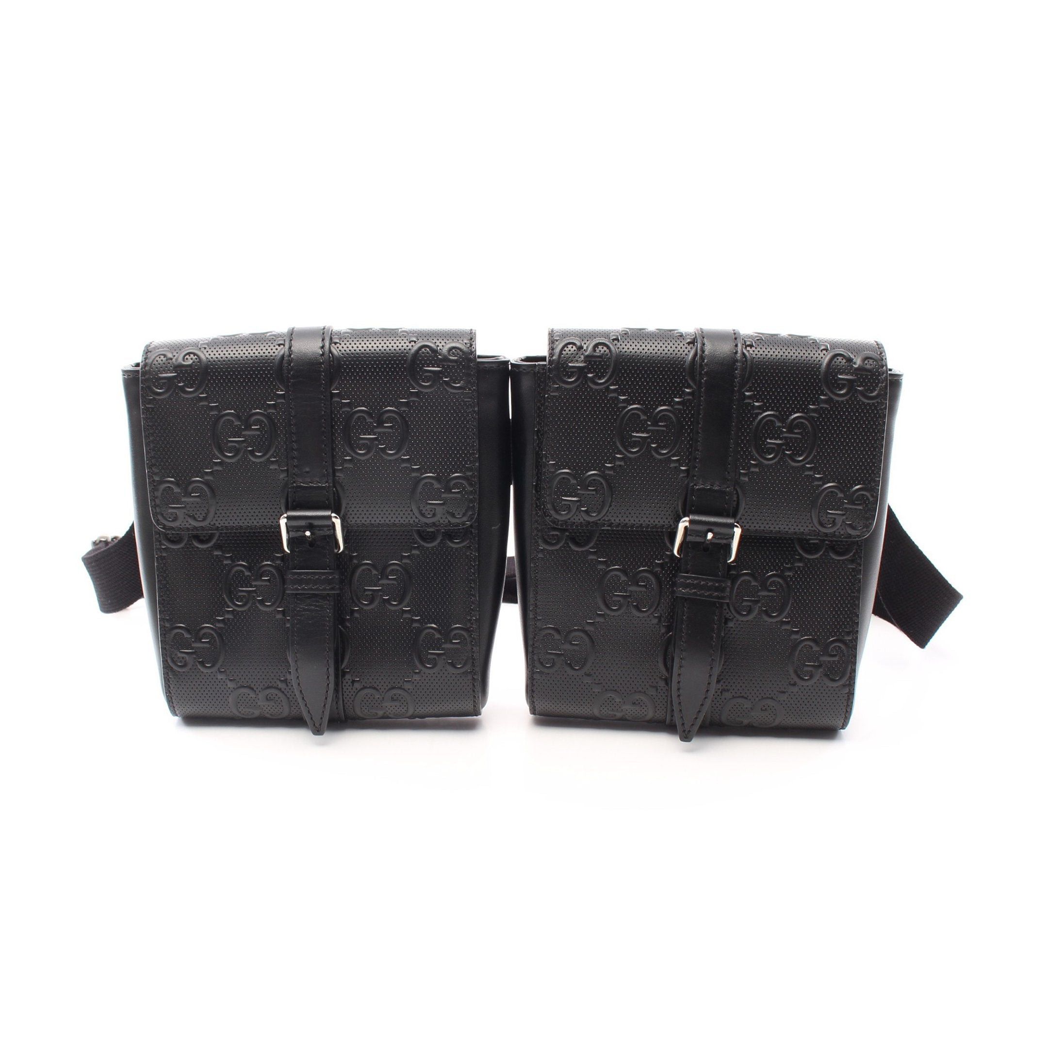 image of Gucci Gg Embossed Body Bag Waist Bag Leather Black, Men's