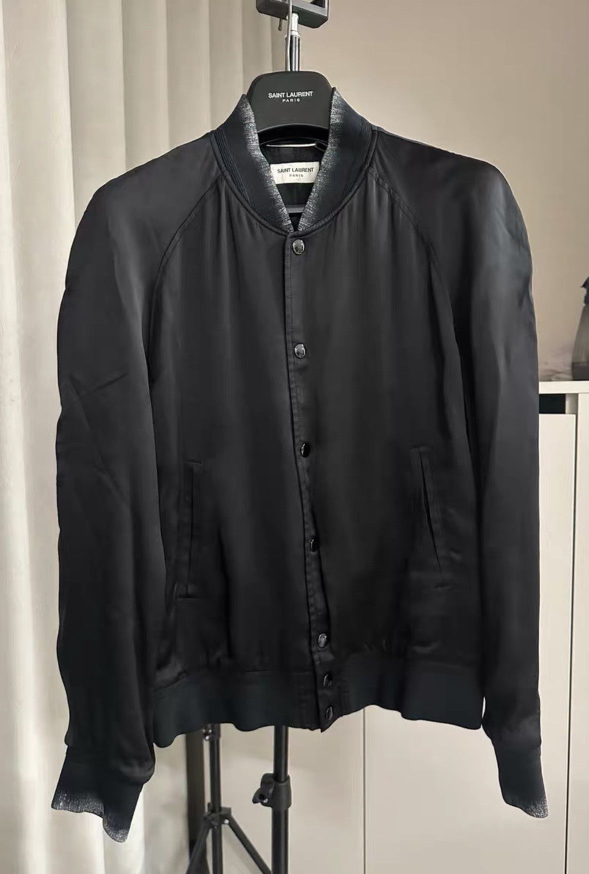 Saint Laurent Paris Saint Laurent SLP 2016FW “Moon Over the Sea” Varsity Jacket Size US L / EU 52-54 / 3 - 3 Thumbnail