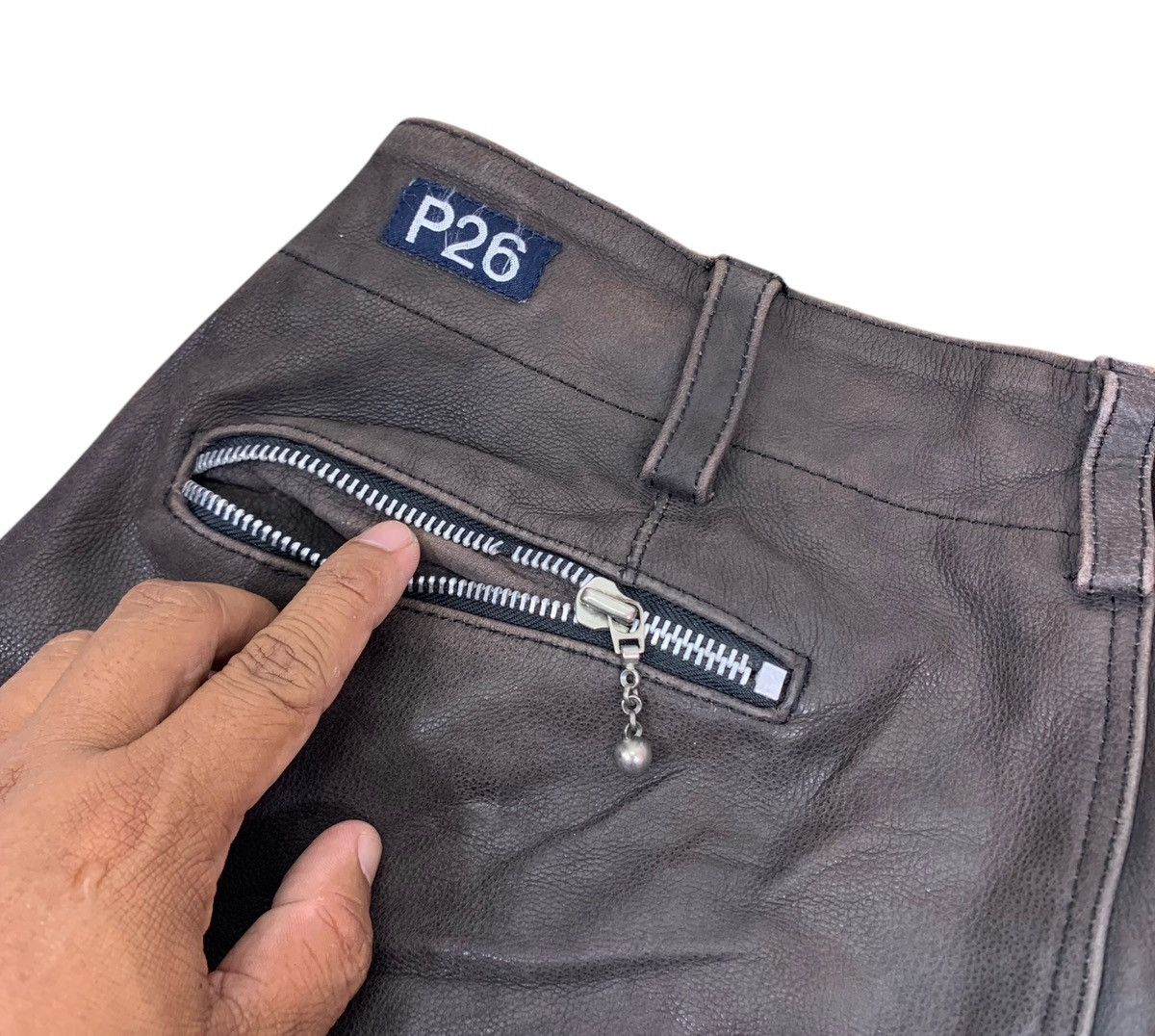 If Six Was Nine VINTAGE JIMSINN TOKYO PUNKER LEATHER PANT Size US 32 / EU 48 - 9 Thumbnail