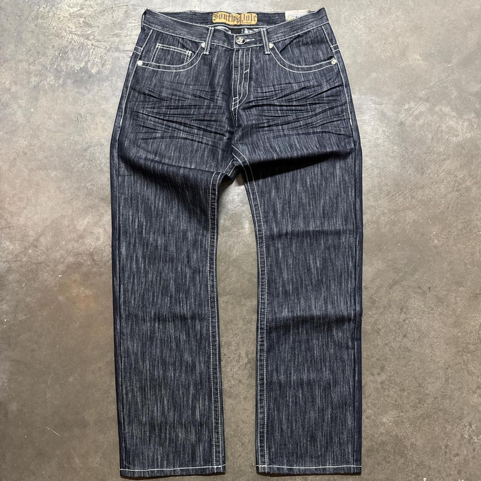 Southpole × Vintage Vintage Southpole Grunge Cyber Cross Straight Denim Jeans Size US 34 / EU 50 - 3 Thumbnail