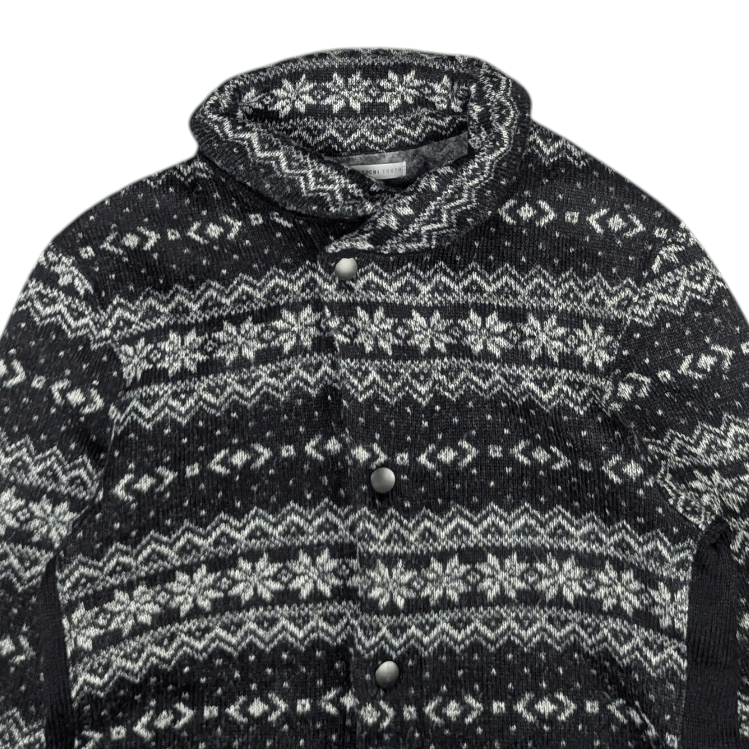 Takeo Kikuchi TAKEO KIKUCHI Coogi Style Button Up Wool Sweatshirt Size S / US 4 / IT 40 - 6 Thumbnail