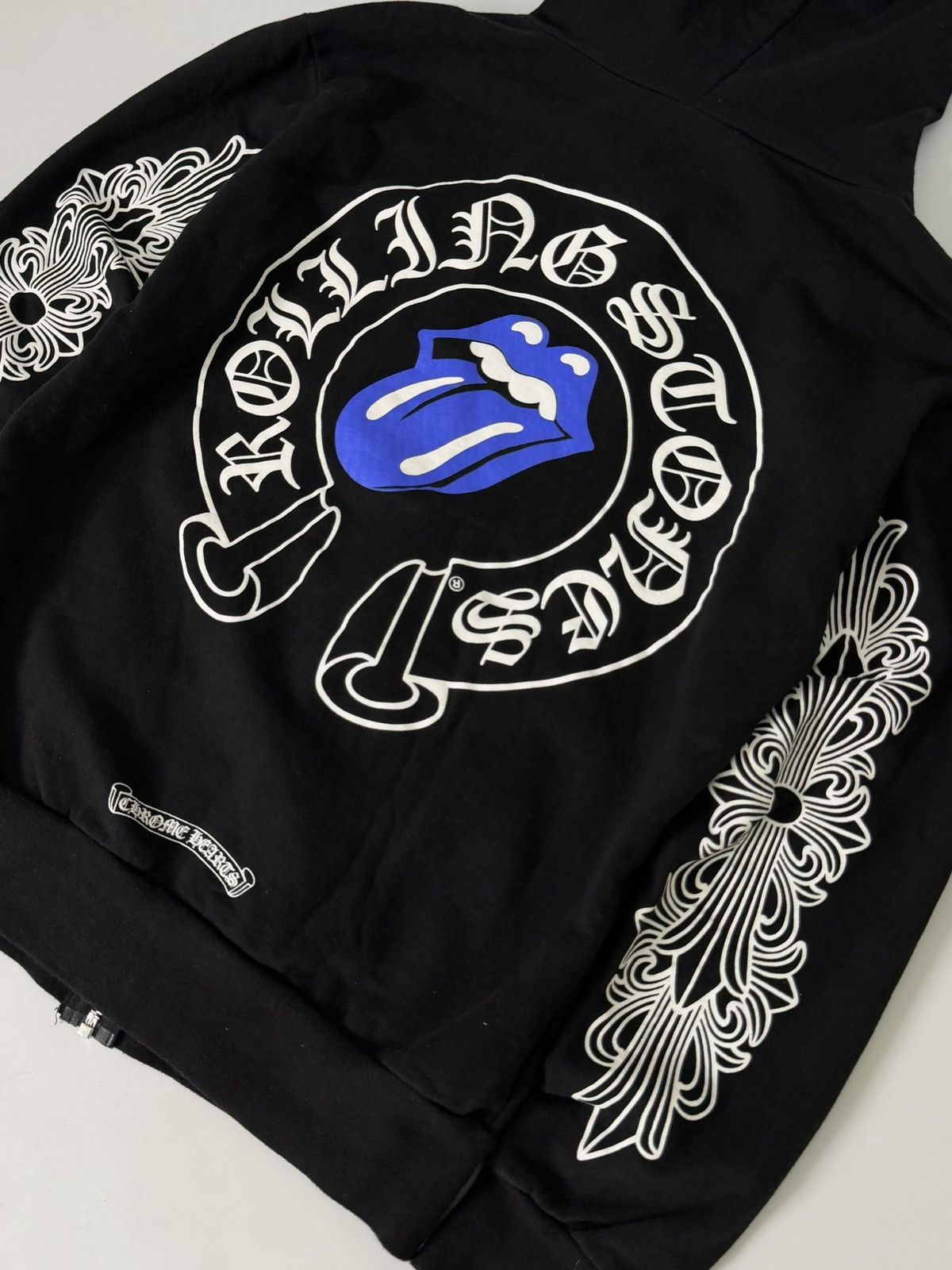 Chrome Hearts × The Rolling Stones Chrome Hearts Rolling Stone Blue Tongue Horseshoe Hoodie Size US M / EU 48-50 / 2 - 7 Thumbnail