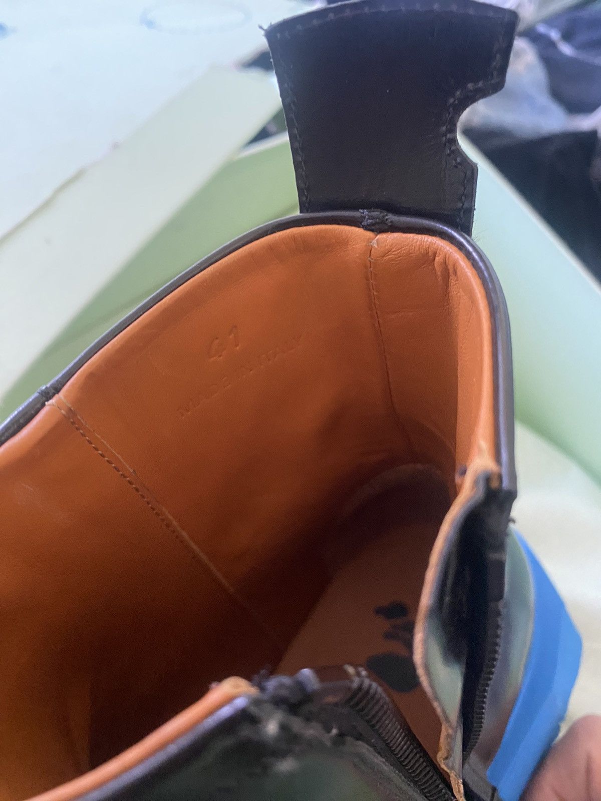 Off-White Off-White Leather Ankle rubber sole (blue) boots Size US 8 / EU 41 - 17 Thumbnail