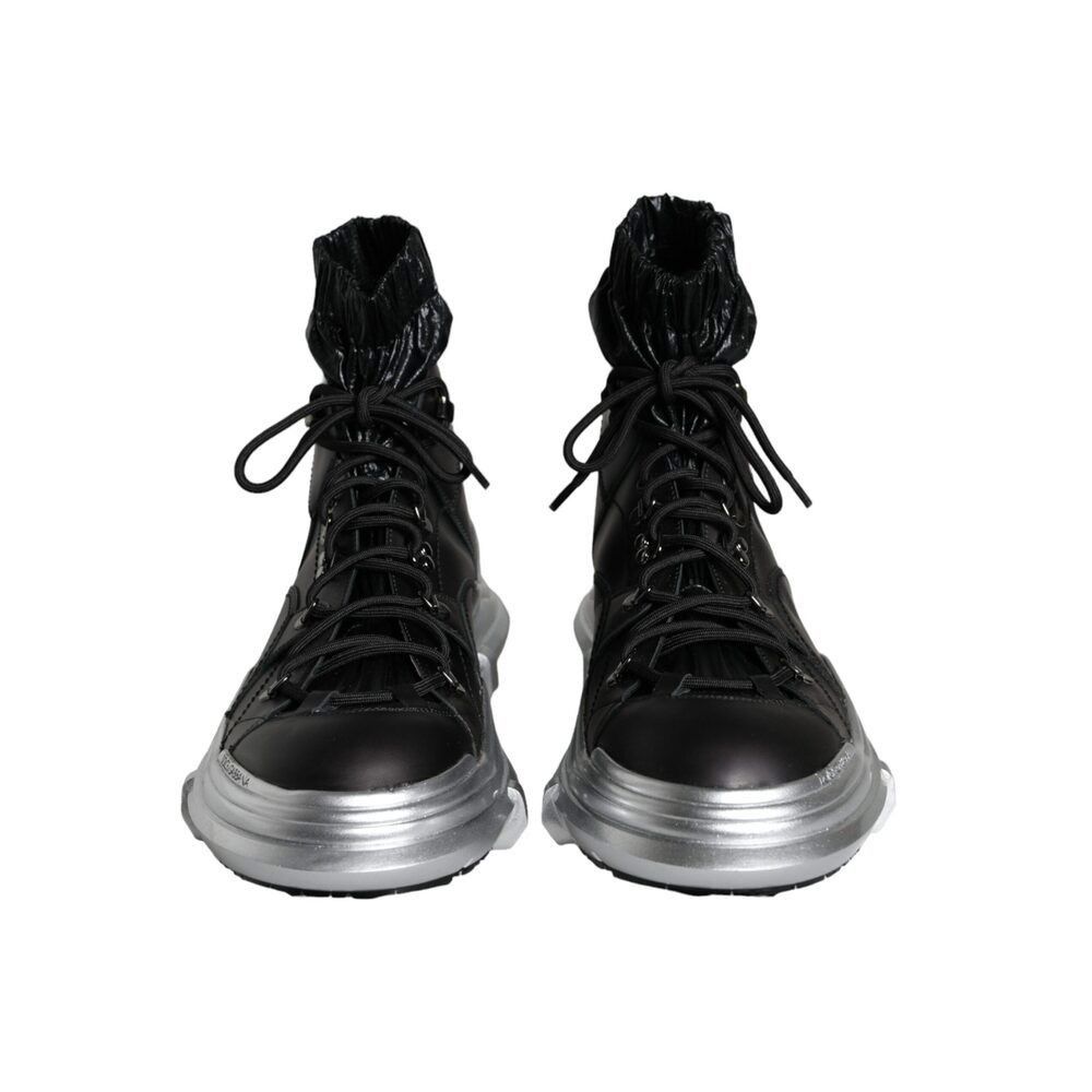 Dolce & Gabbana Dolce & Gabbana Black Nylon Galileo High Top Sneakers Shoes Size US 11 / EU 44 - 2 Thumbnail