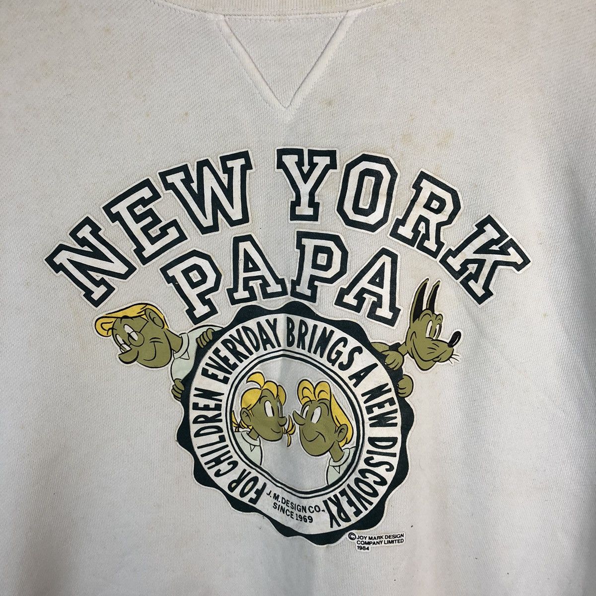 Vintage 1984 New York Papa vintage White Sweatshirt #A554 Size US M / EU 48-50 / 2 - 9 Thumbnail