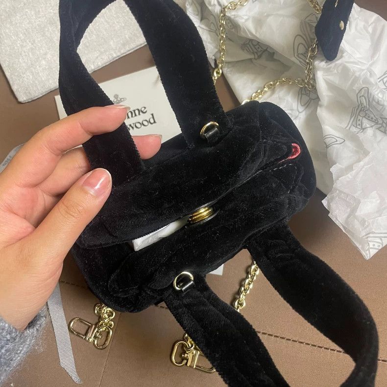 Vivienne Westwood Vivienne Westwood size os Mini black velvet bowling bag Size ONE SIZE - 6 Thumbnail