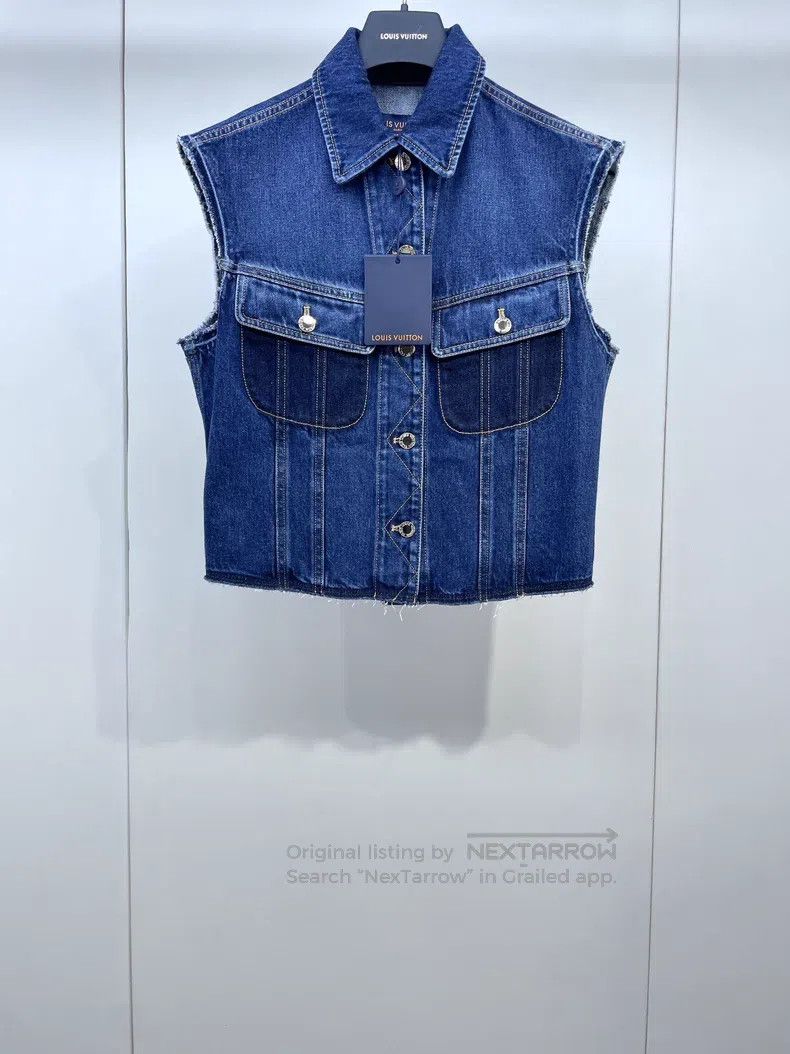 Louis Vuitton Louis Vuitton 24 leather denim vest Size XXS / US 00 / IT 34 - 1 Thumbnail