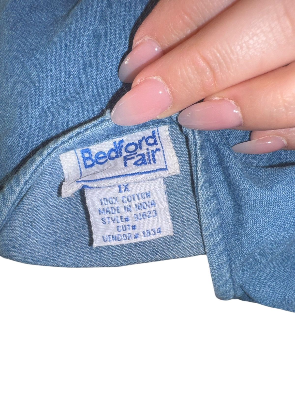 Vintage Vintage 90s Bedford Fair patchwork vest metal button denim Size XXL / US 16-18 / IT 52-54 - 6 Thumbnail
