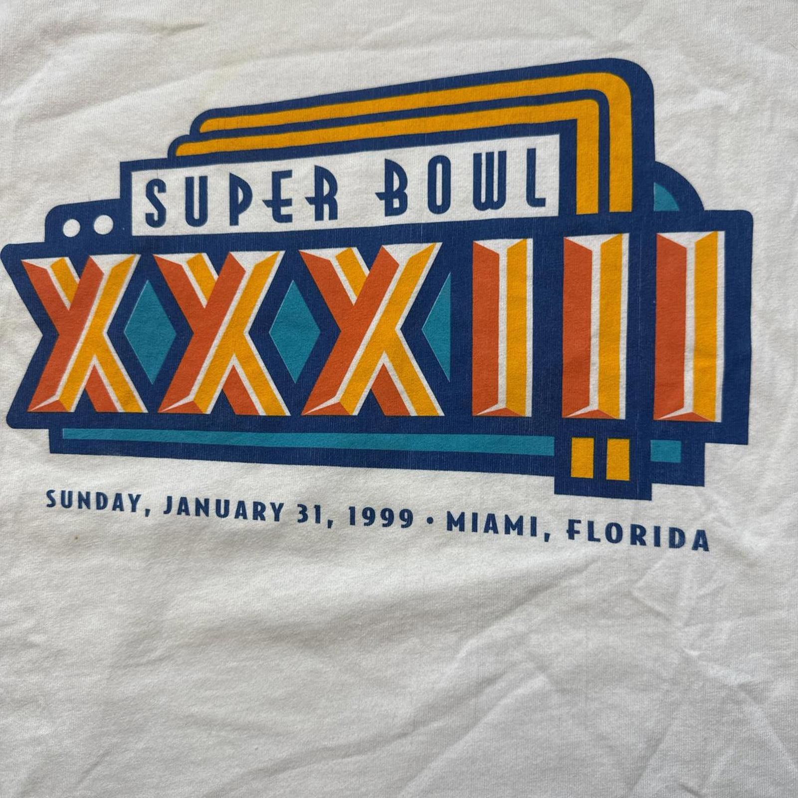 Pro Player Super Bowl XXXIII 1997 Promotional Vintage 90's T-Shirt Size US XL / EU 56 / 4 - 4 Thumbnail