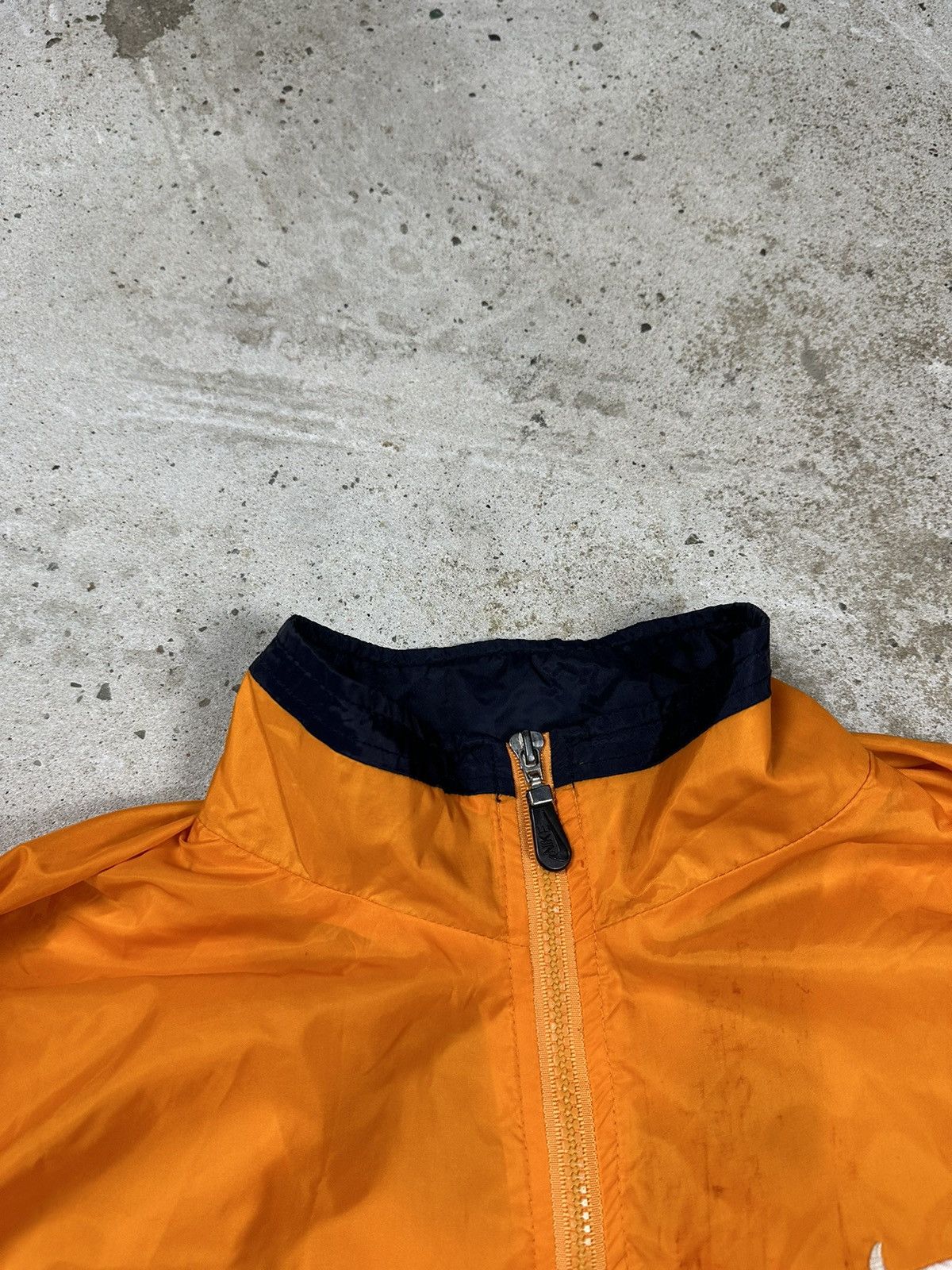 Nike × Vintage Vintage 90s Nike Orange Big Swoosh Track Jacket Light Size US L / EU 52-54 / 3 - 7 Thumbnail