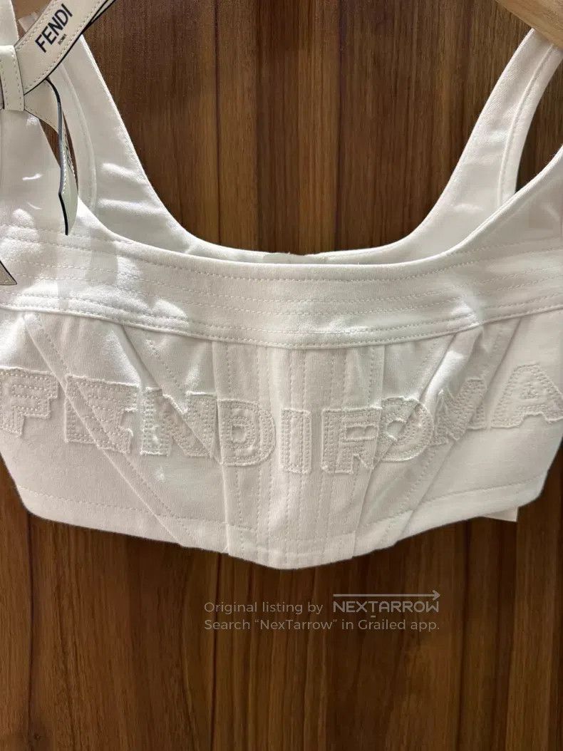 Fendi Fendi White Embroidered Logo Vest Size XS / US 0-2 / IT 36-38 - 6 Thumbnail
