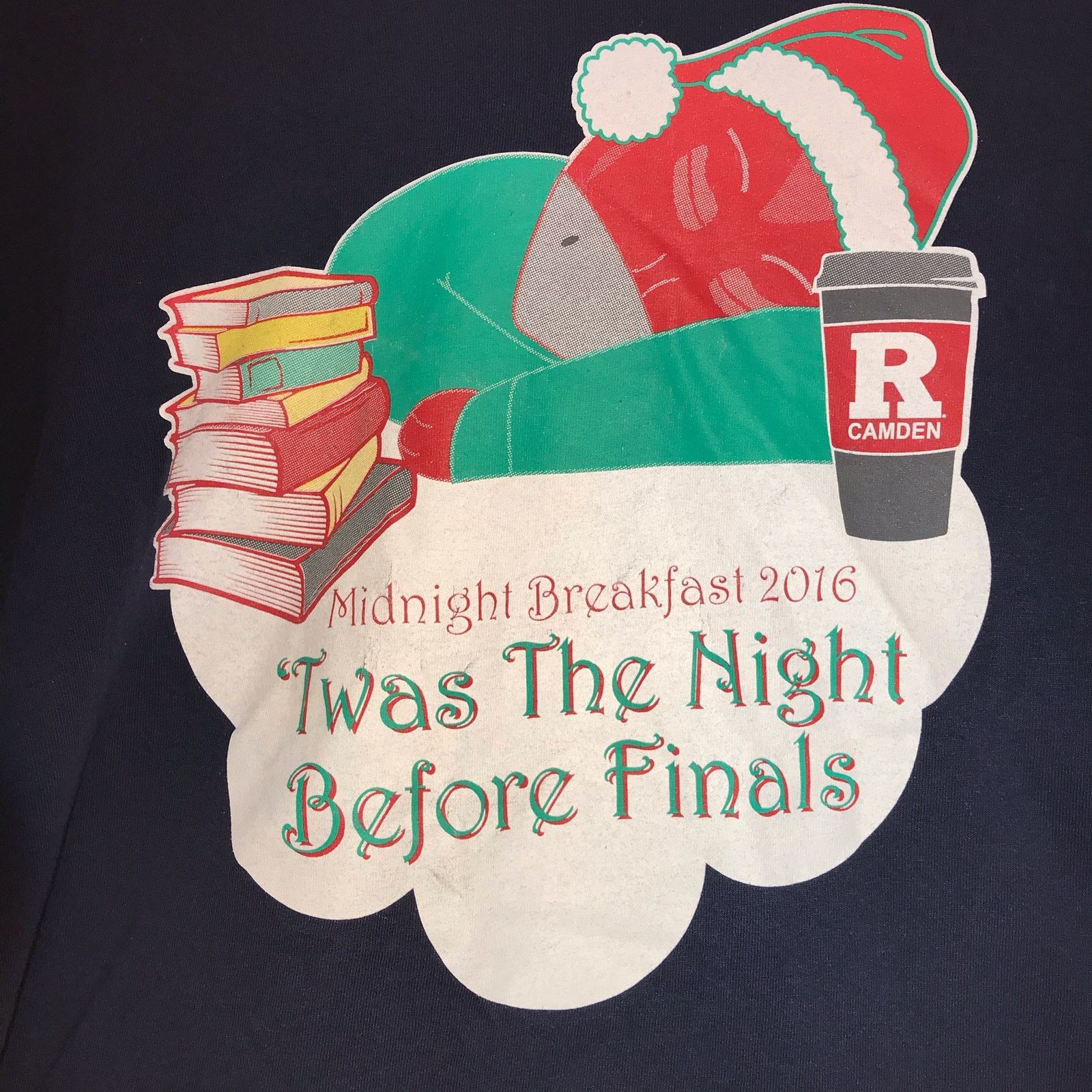 Gildan TWAS THE NIGHT BEFORE FINALS Rutgers Men’s LS T- Shirt XL Size US XL / EU 56 / 4 - 9 Thumbnail