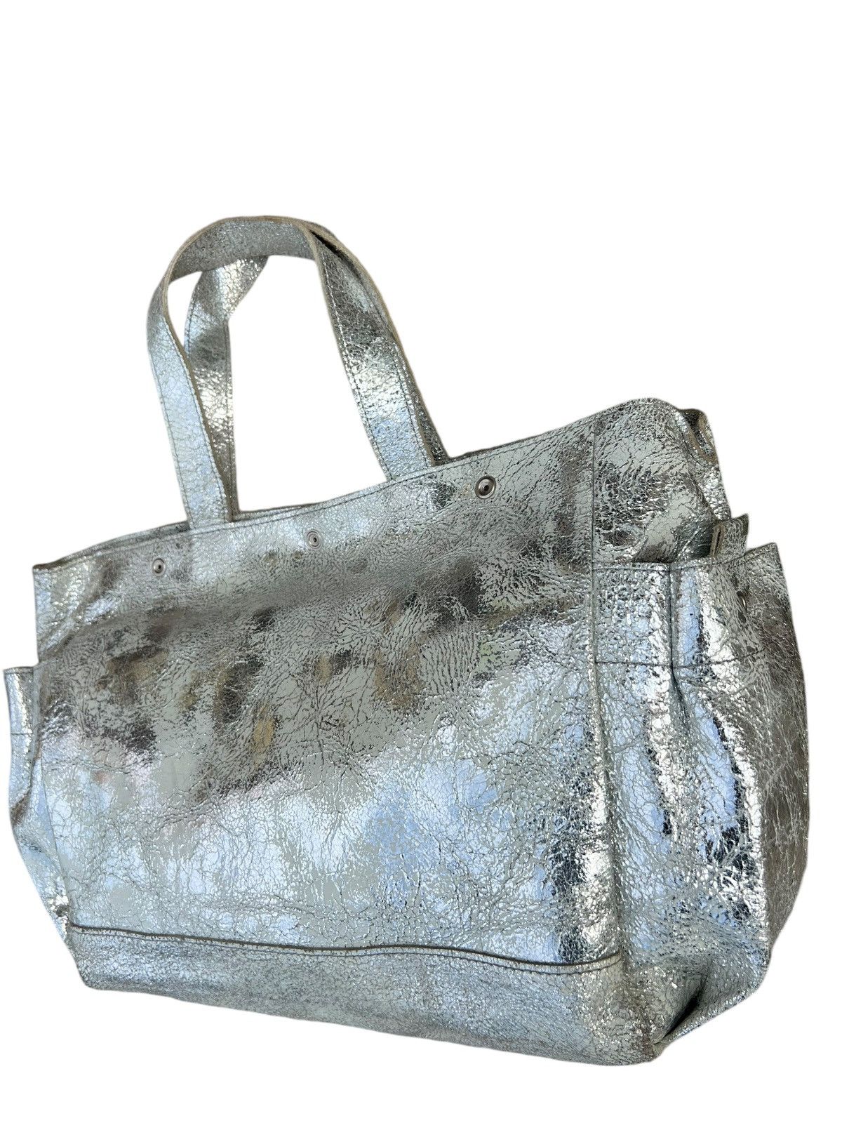 Bag × Issey Miyake × Leather Vintage Zucca Japan Cracked Distress Patina Leather Tote Bag Size ONE SIZE - 6 Thumbnail