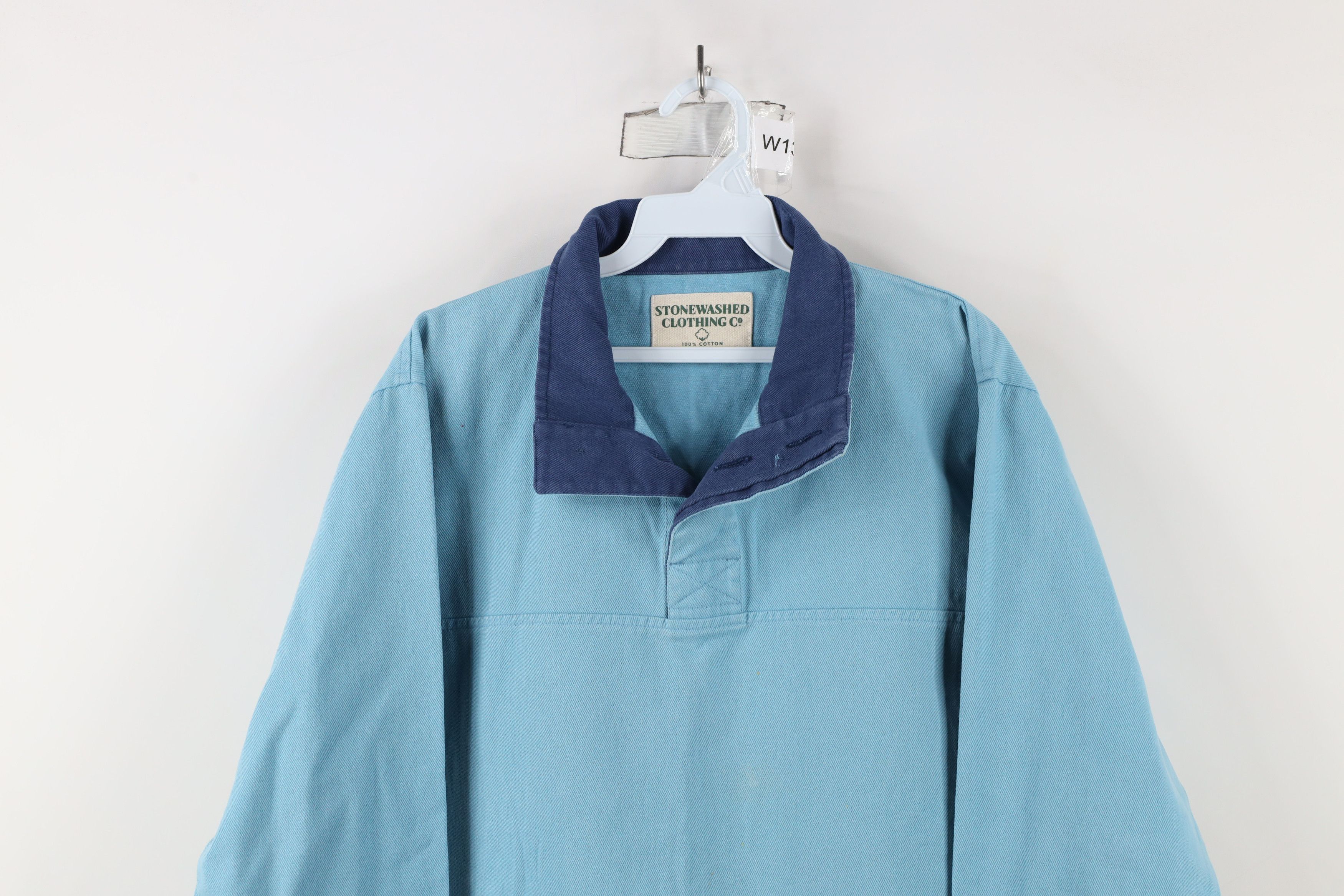 Vintage Vintage 90s Streetwear Stonewash Pullover Henley Jacket Size US M / EU 48-50 / 2 - 2 Thumbnail