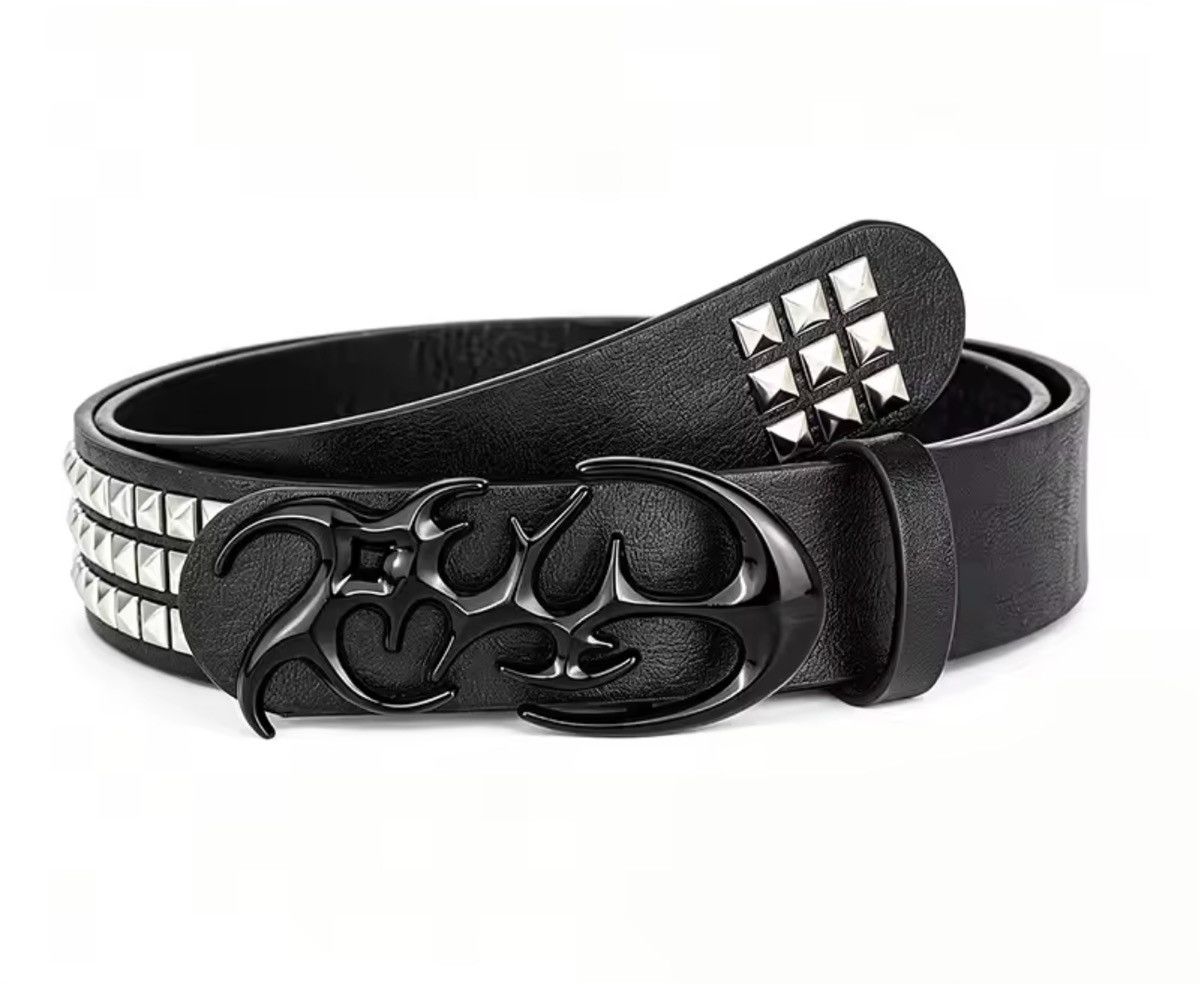 Japanese Brand Classic Special Shaped Hollow Buckle PU Leather Belt Size 32 - 1 Thumbnail