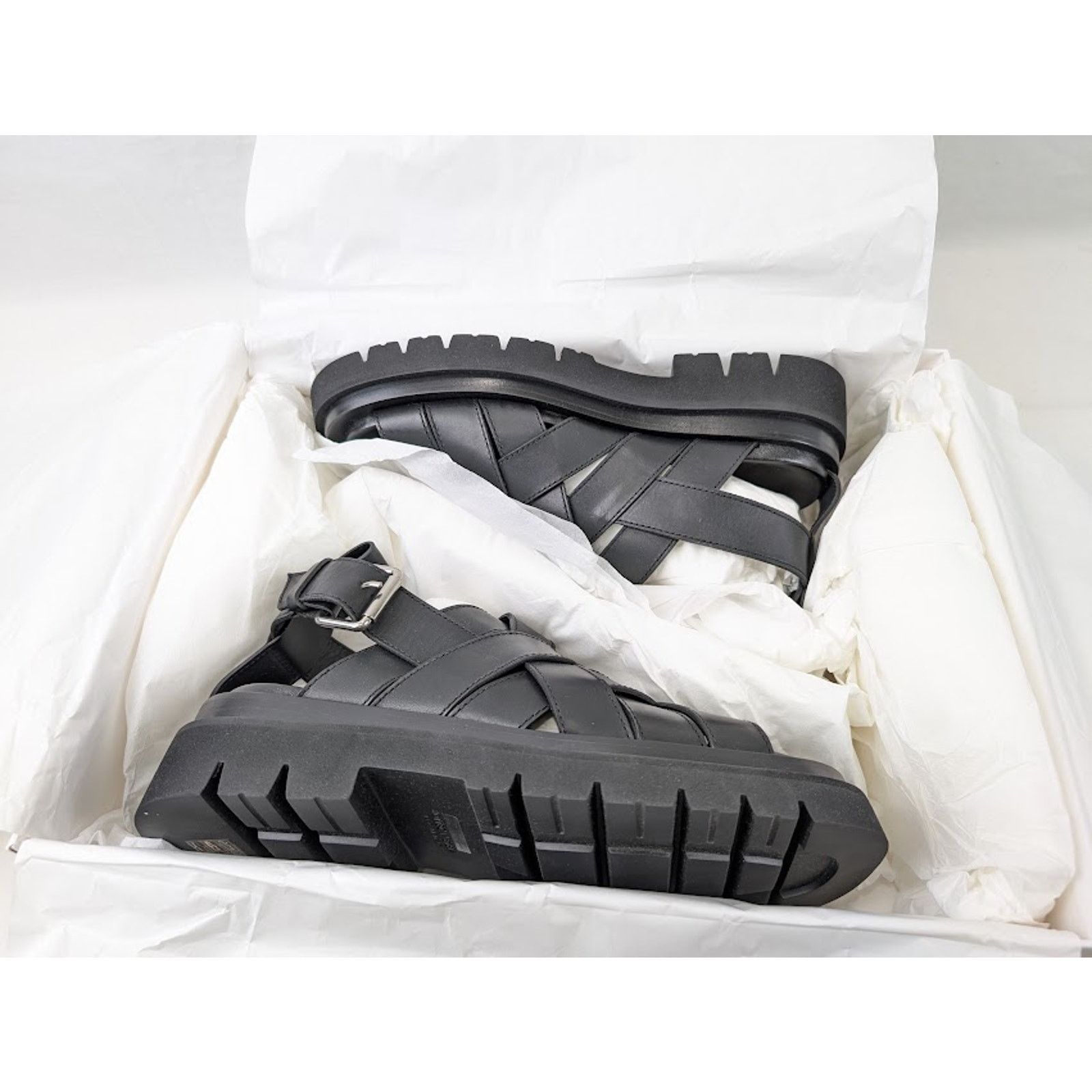 Bottega Veneta o1rshd1 Lug Sandal Military Calf in Black Size US 11 / EU 44 - 21 Thumbnail