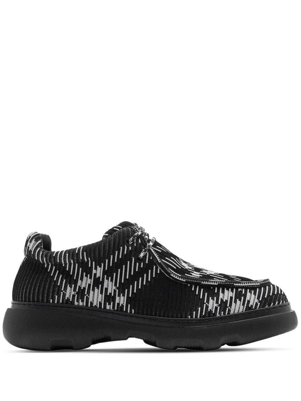 o1w1db10125 Check Woven Creeper Shoes in Black/White