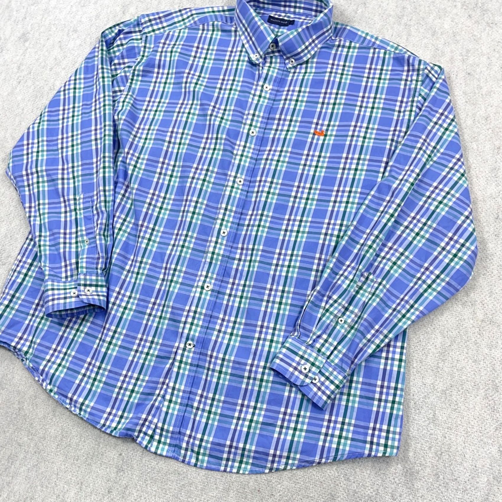 Vintage Southern Marsh Purple Plaid Button-Up Shirt Men 2XL Casual Business Workwear Long Sleeve Size 48R - 3 Thumbnail