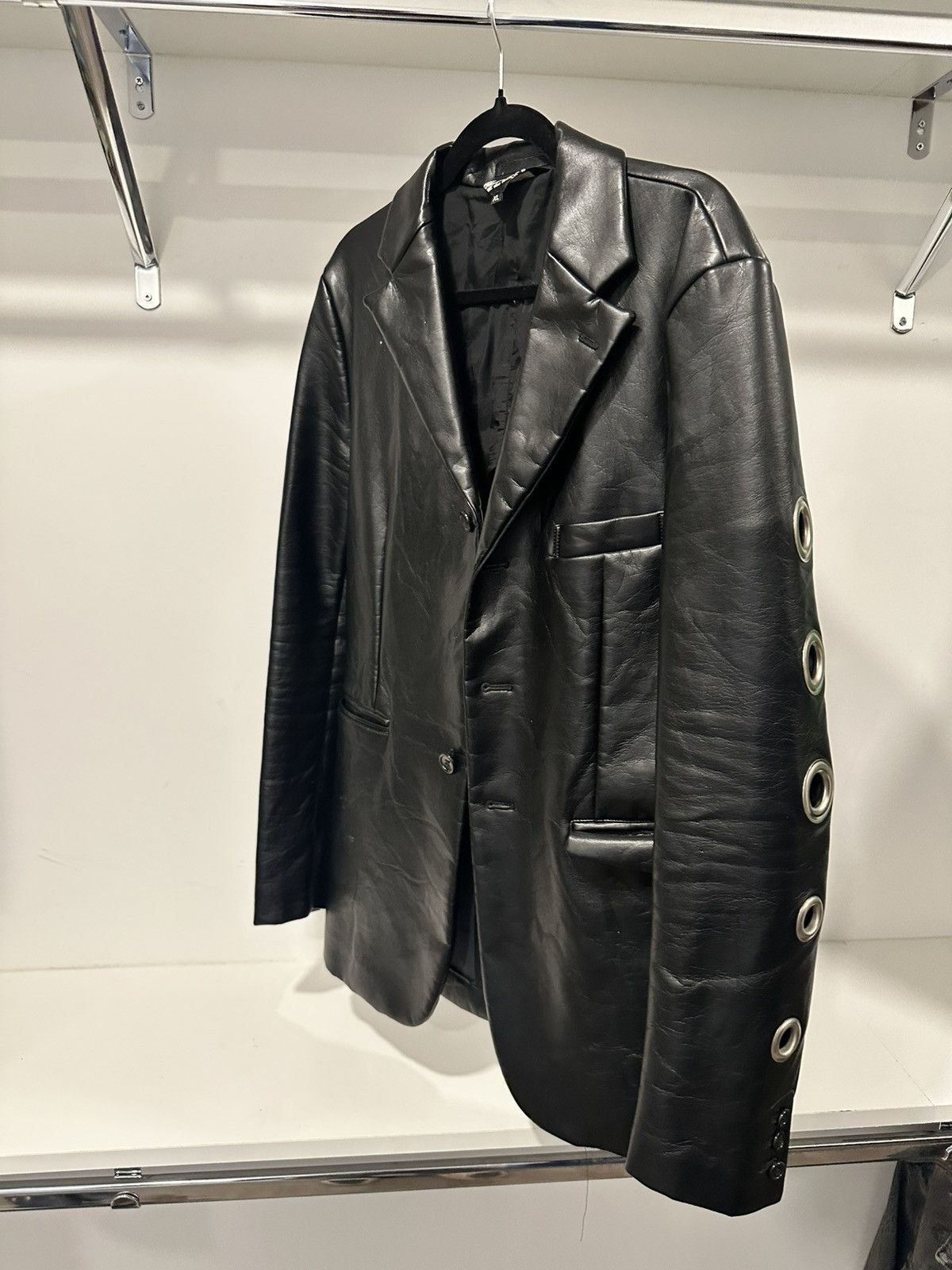 Comme des Garcons Mens Commes Des Garcons Leather Blazer Size 38R - 2 Thumbnail