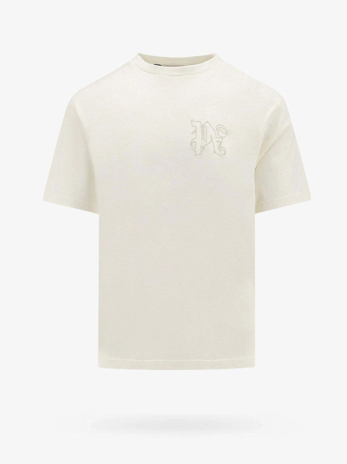 Palm Angels o1y0325 Logo Crewneck T-Shirt in Ivory Size US XS / EU 42 / 0 - 1 Thumbnail
