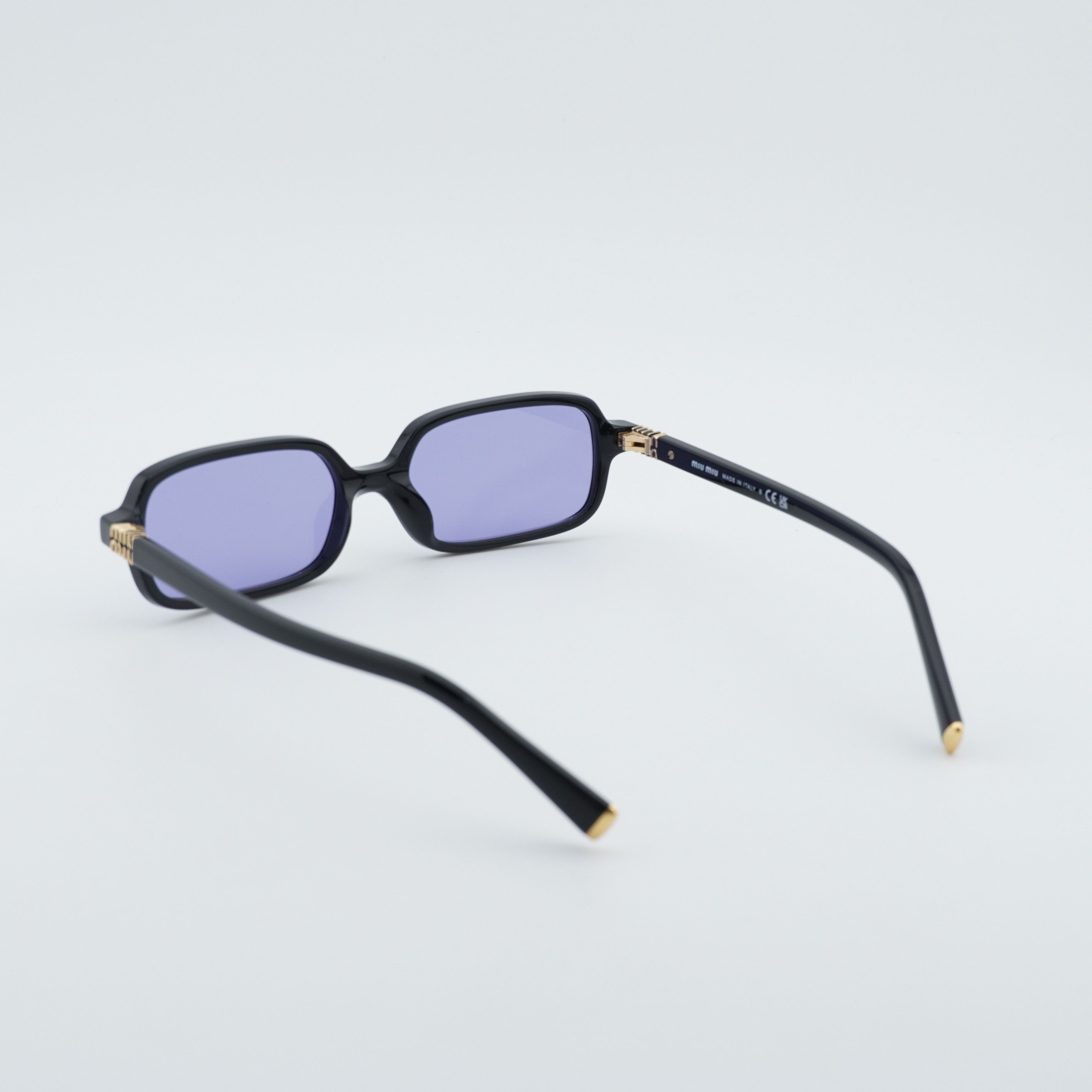Miu Miu Miu Miu MU11ZS 16K01O Women Sunglasses Black Rectangle Frame Size ONE SIZE - 3 Thumbnail