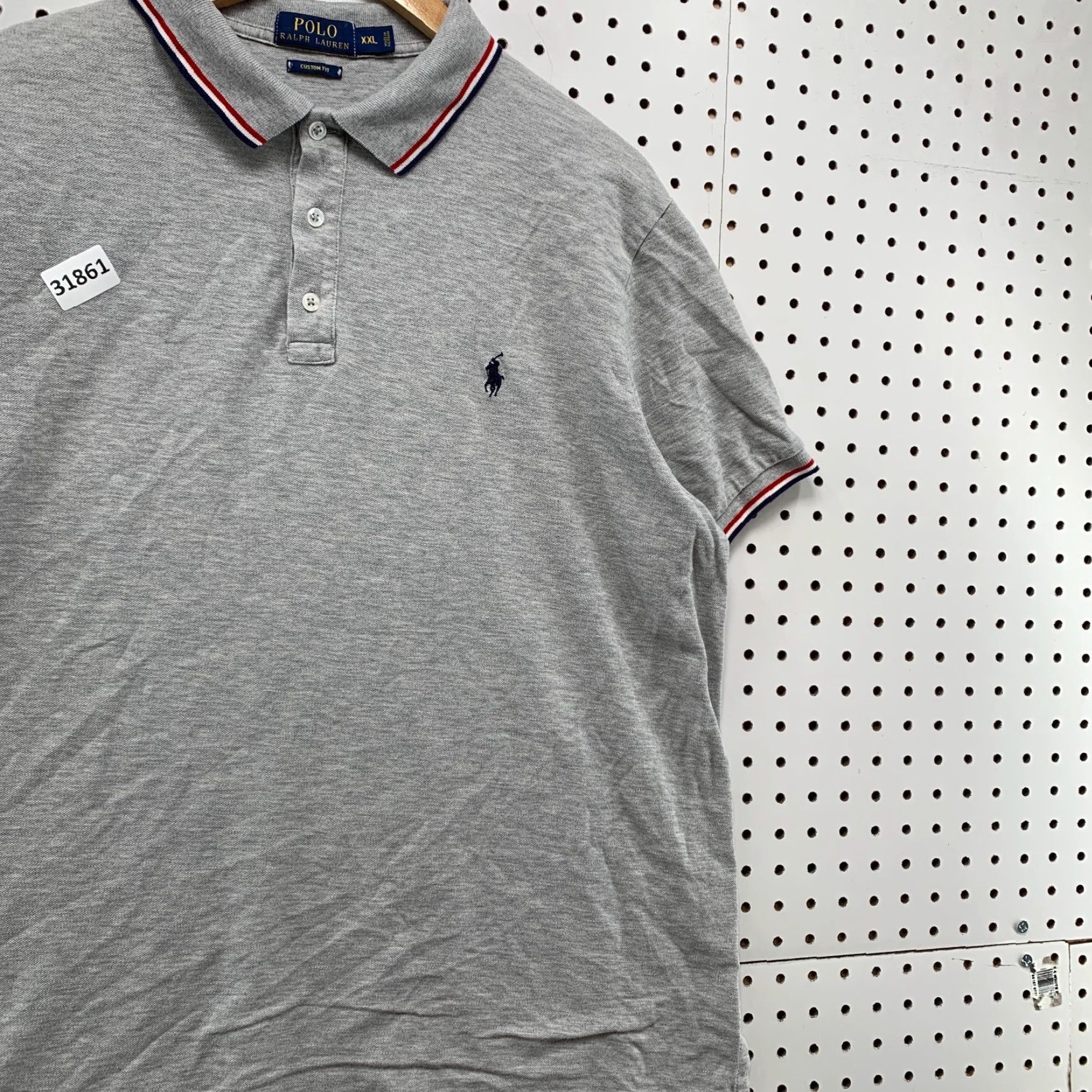 Ralph Lauren VINTAGE Polo Ralph Lauren Gray Short Sleeve Polo Shirt Men 2XL Blue Pony Size US XXL / EU 58 / 5 - 4 Thumbnail