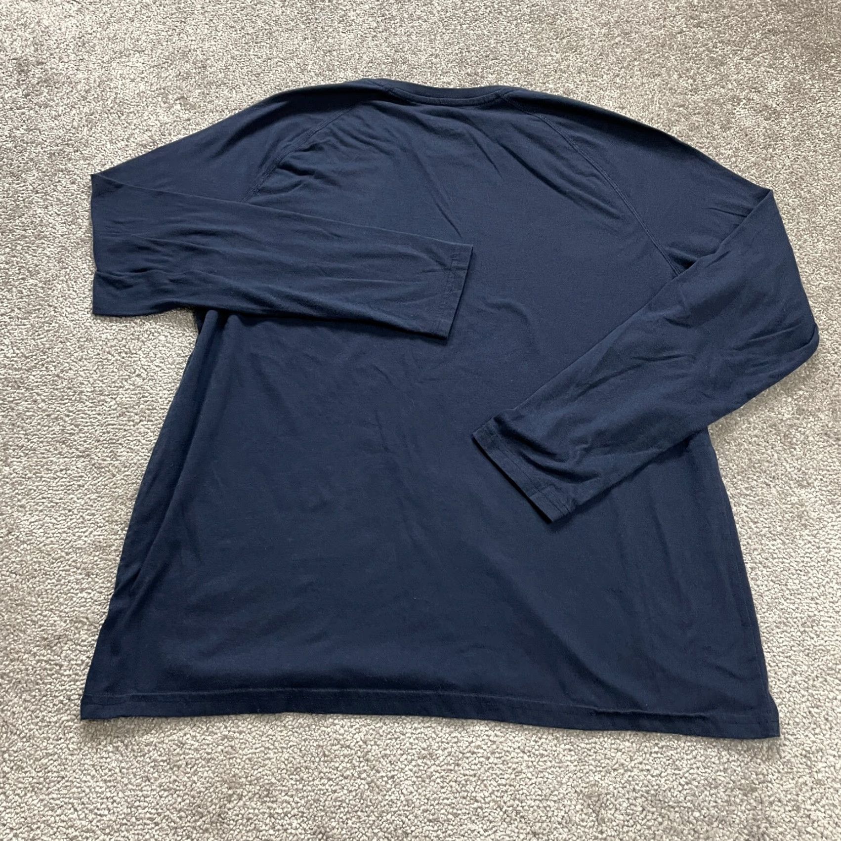 Athletic Works Athletic Works Basic Crew Neck Shirt Mens Large Blue Cotton Long Sleeve Raglan Logo Size US L / EU 52-54 / 3 - 3 Thumbnail