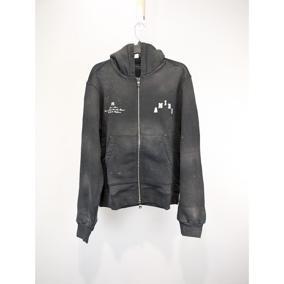 Amiri o1rshd1 Vintage Collegiate Zip Hoodie in Black Size US M / EU 48-50 / 2 - 1 Thumbnail