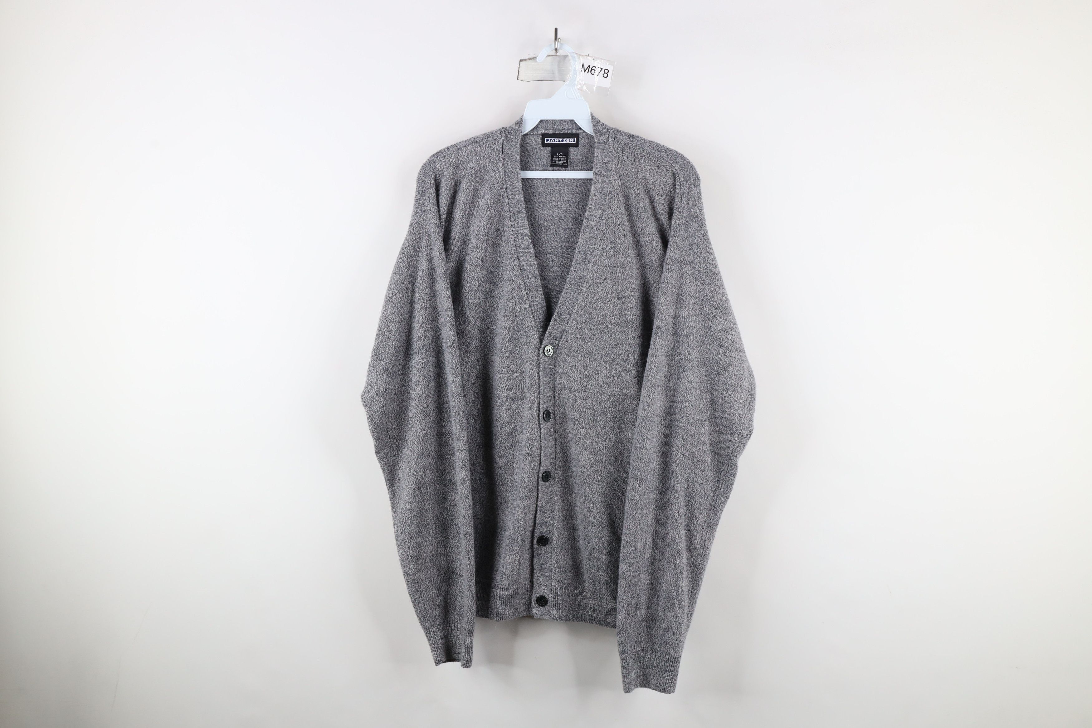 Vintage Vintage 90s Streetwear Knit Cardigan Sweater Heather Gray Size US L / EU 52-54 / 3 - 1 Thumbnail