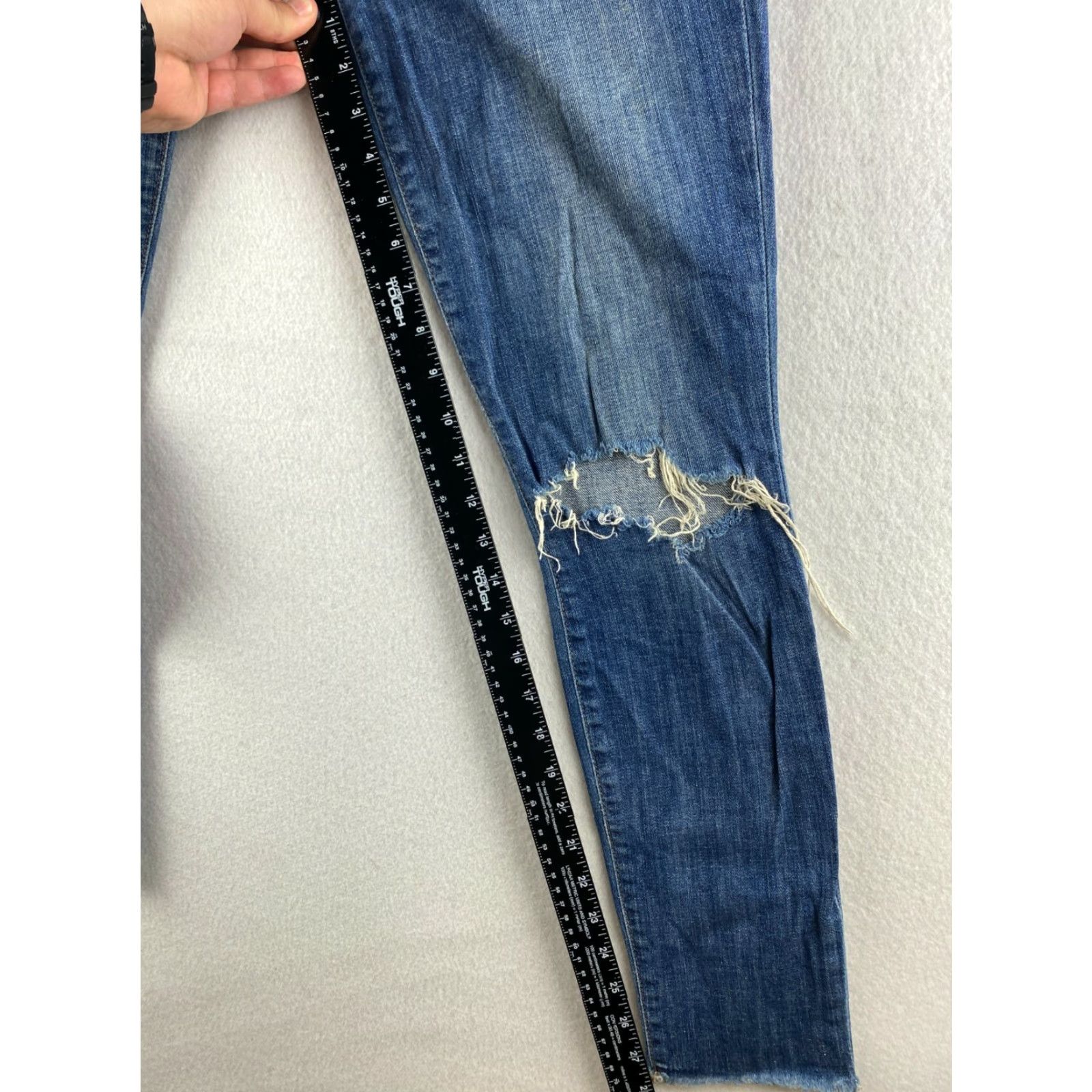 Vintage Joe's Jeans Skinny Ankle Womens 27 Denim Distressed Ripped Mid Blue Stretch Jeans Machine Washable Regular 5-Pocket Womens Jeans Size 27" / US 4 / IT 40 - 5 Thumbnail