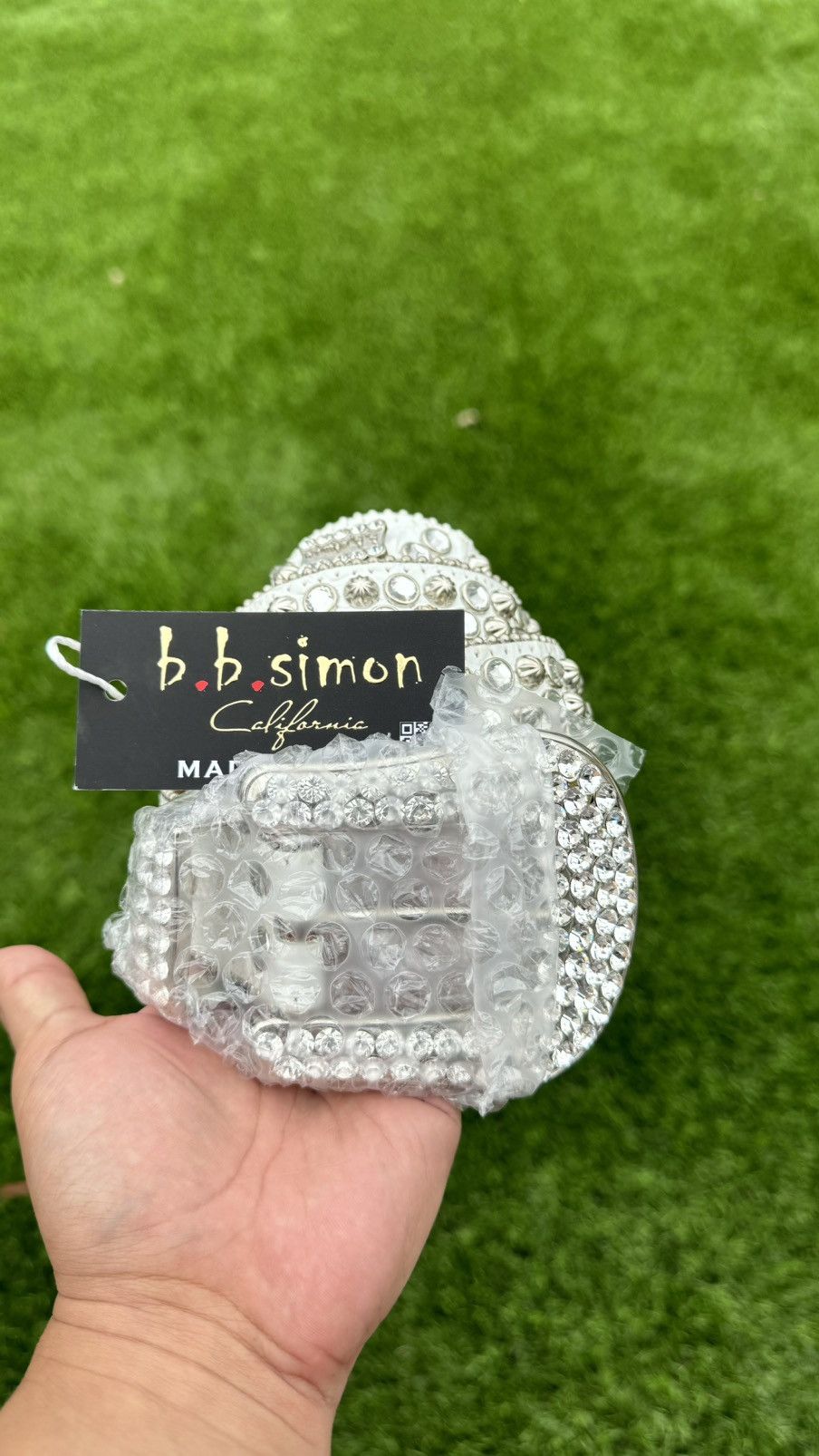 image of B B Simon Bb Simon Belt Bb Belt in White, Men's (Size 34)