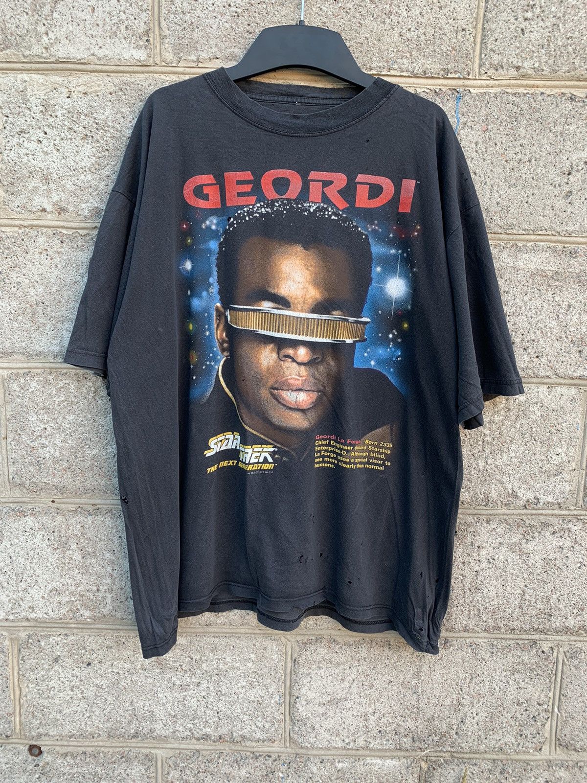 Band Tees × Vintage Star Trek Geordi Tee T Shirt 1995 Vintage Movie Size US XL / EU 56 / 4 - 16 Thumbnail
