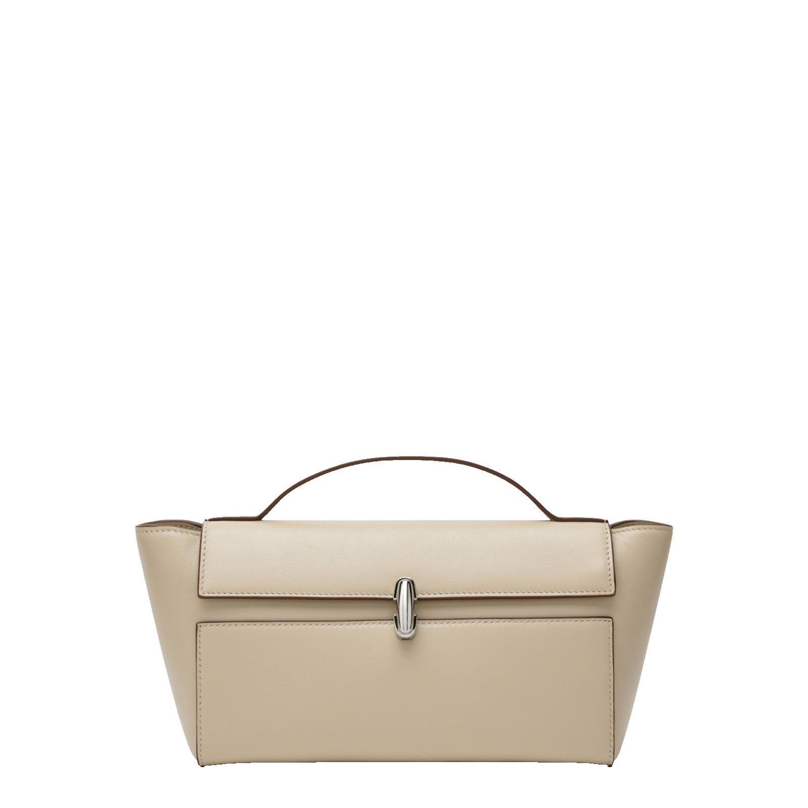 Savette Symmetry Trapeze Ivory Leather Pouch, Women's