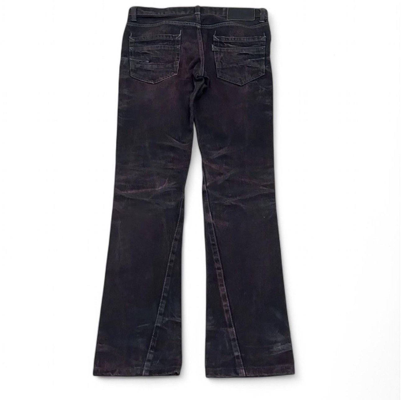 Japanese Brand × Tornado Mart Tornado Mart Purple Flared Denim Jeans Size US 33 - 2 Thumbnail