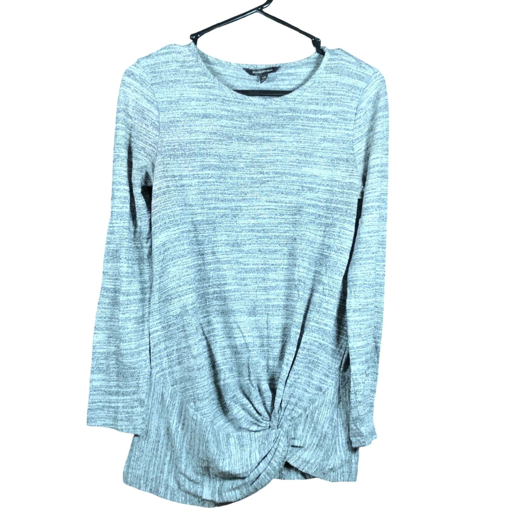 Banana Republic Banana Republic Womens Shirt Gray Crew Long Sleeve Front Twist Tunic XS Size XS / US 0-2 / IT 36-38 - 2 Thumbnail