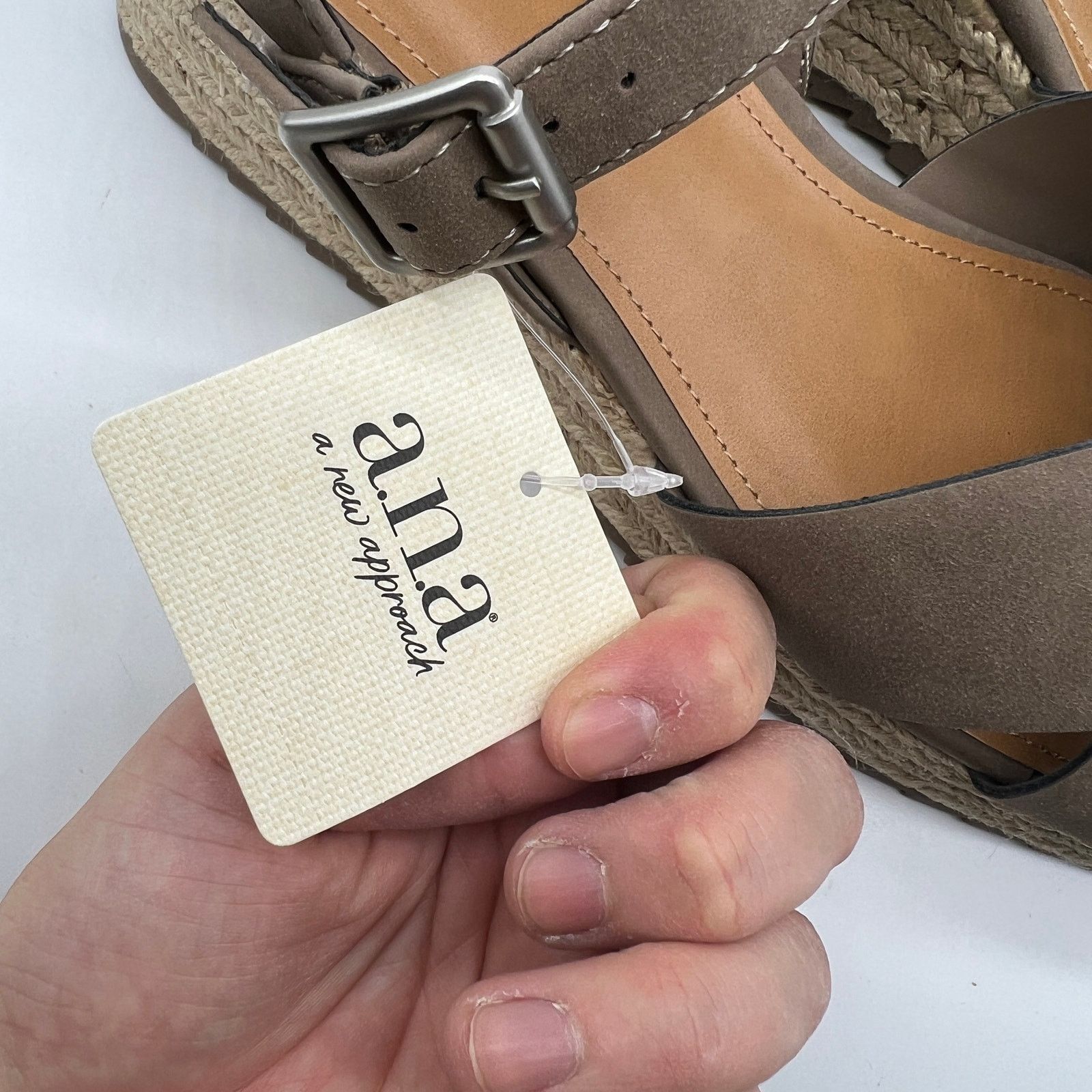 Other a.n.a Womens Eloise Wedge Sandals Porchini Brown Size US 9 / IT 39 - 13 Thumbnail