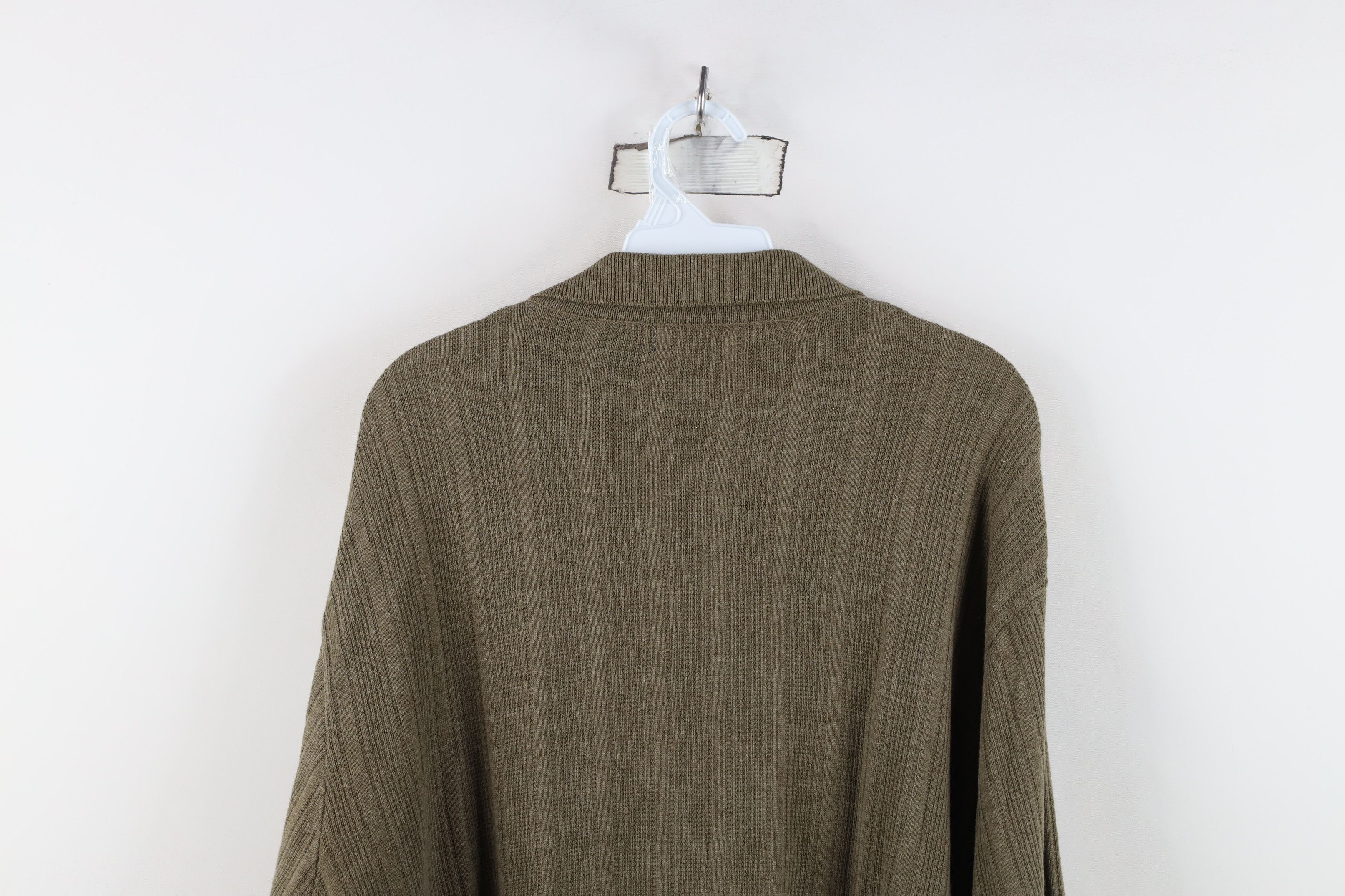 Vintage Vintage 90s Streetwear Thermal Ribbed Knit Long Sleeve Polo Size US L / EU 52-54 / 3 - 11 Thumbnail