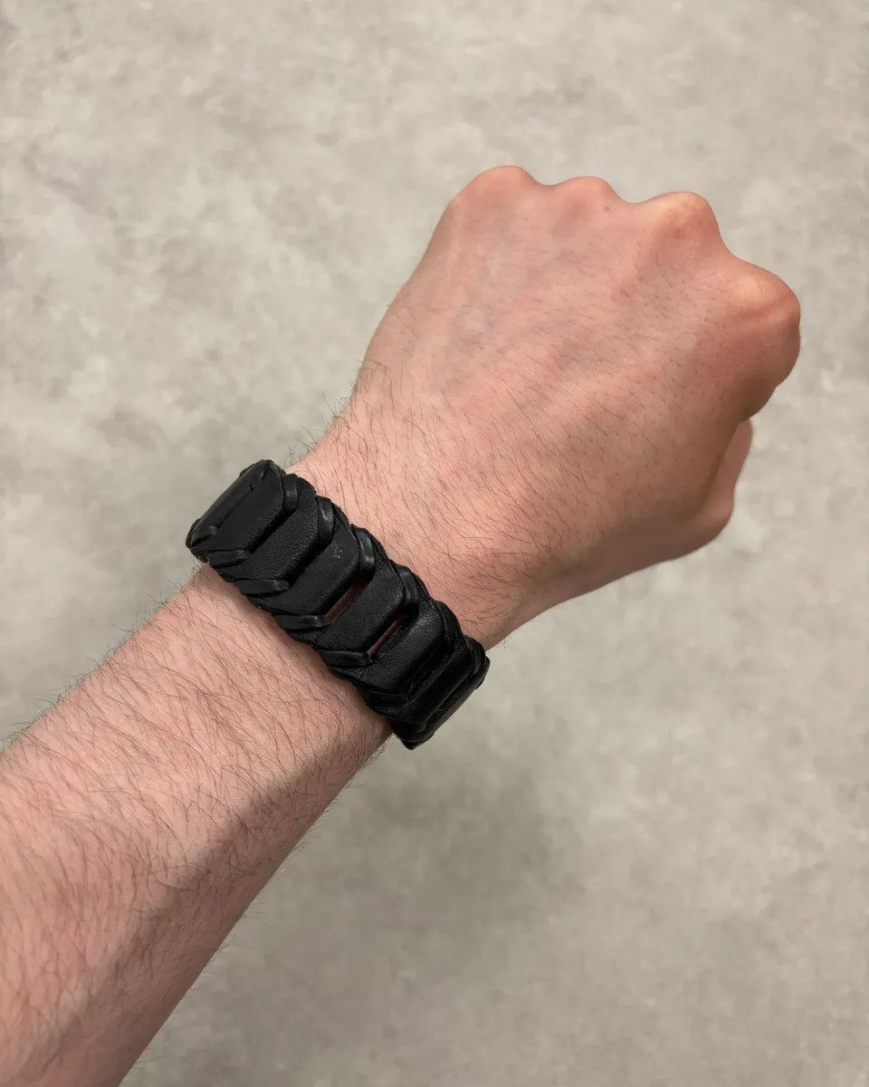 Emporio Armani 2010s Emporio Armani Black Leather Bracelet Size ONE SIZE - 1 Thumbnail