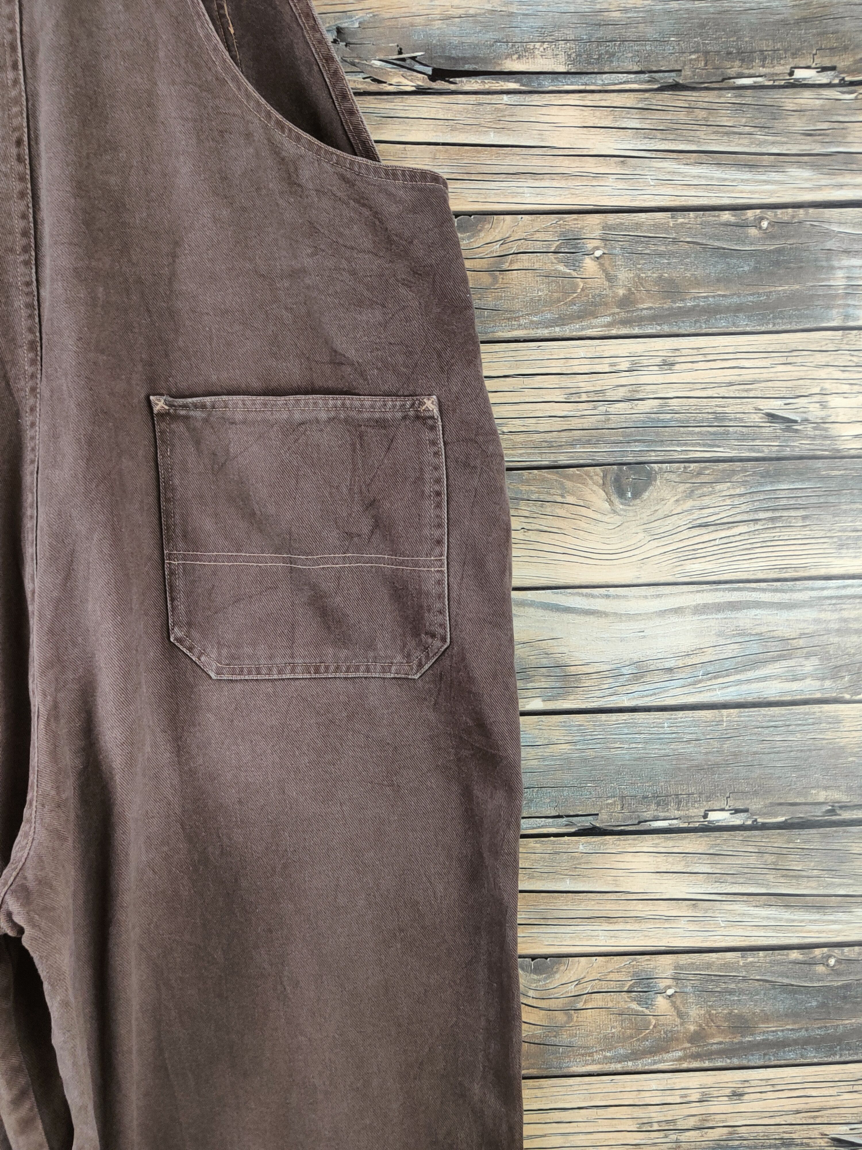 Japanese Brand Daily Topics blue jeans Brown Multipocket Jumpsuits #S2930 Size US 31 - 15 Thumbnail