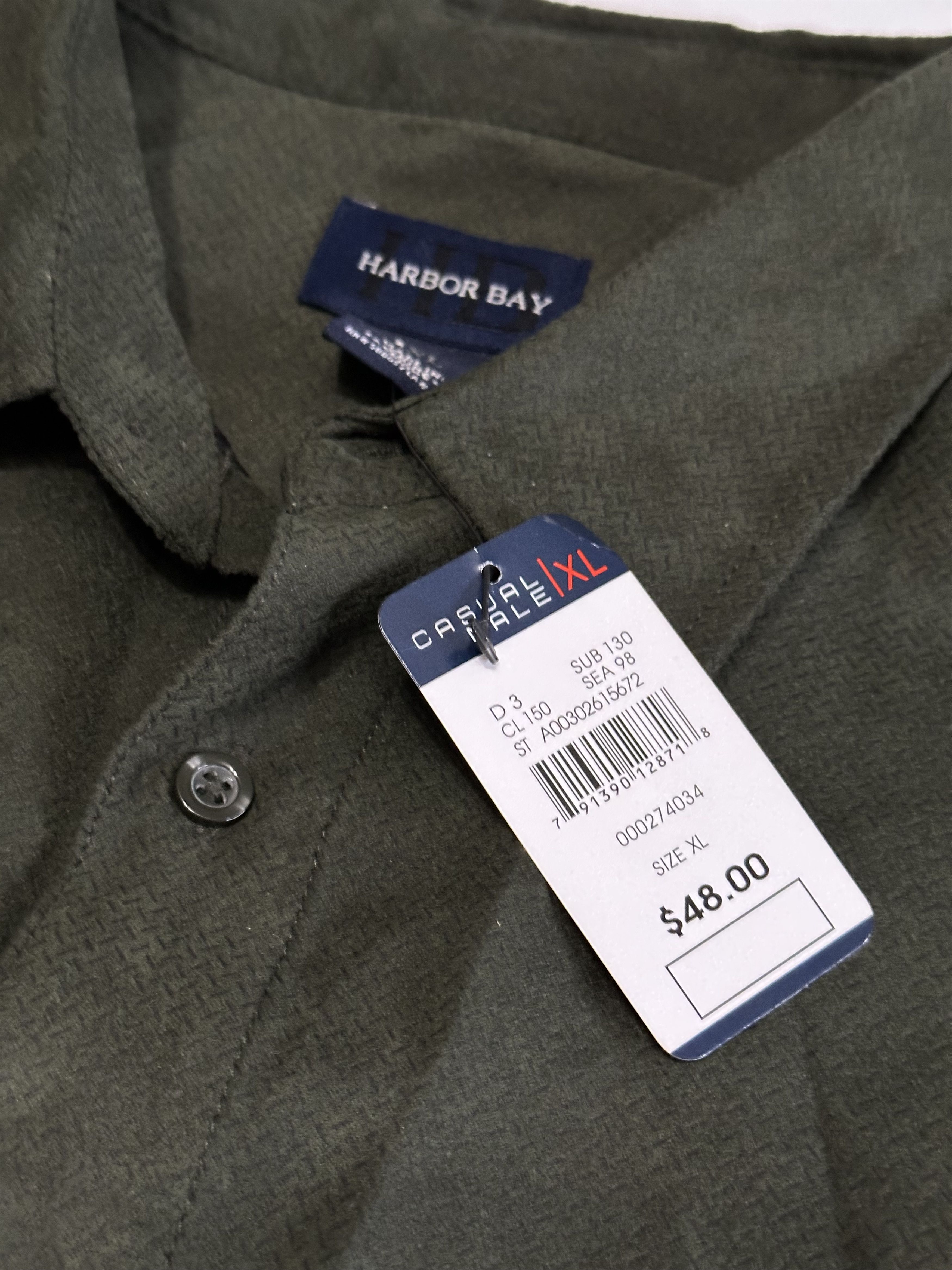 Other Harbor Bay Men’s Long Sleeve Button Down XL Olive Green NWT Size US XL / EU 56 / 4 - 2 Thumbnail