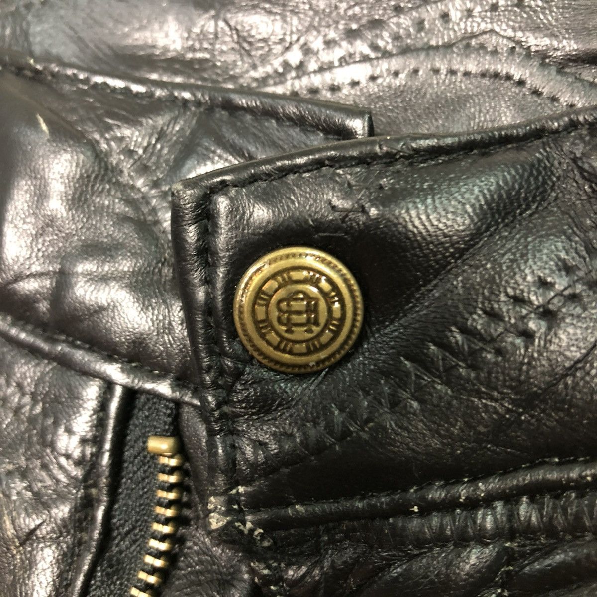 Japanese Brand 🔥RICH BLACK VINTAGE BIKER LEATHER PANTS UNBRAND ISSEY MIYAKE Size US 32 / EU 48 - 18 Thumbnail