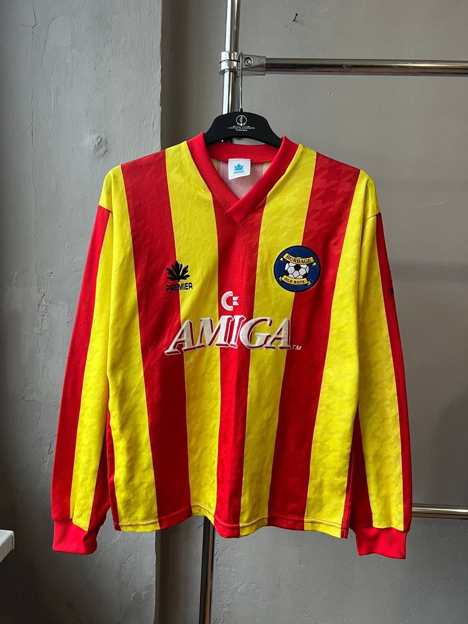 Vintage 1980 BURBAGE OLD BOYS FC ENGLAND HOME PREMIER SOCCER JERSEY Size US L / EU 52-54 / 3 - 2 Thumbnail